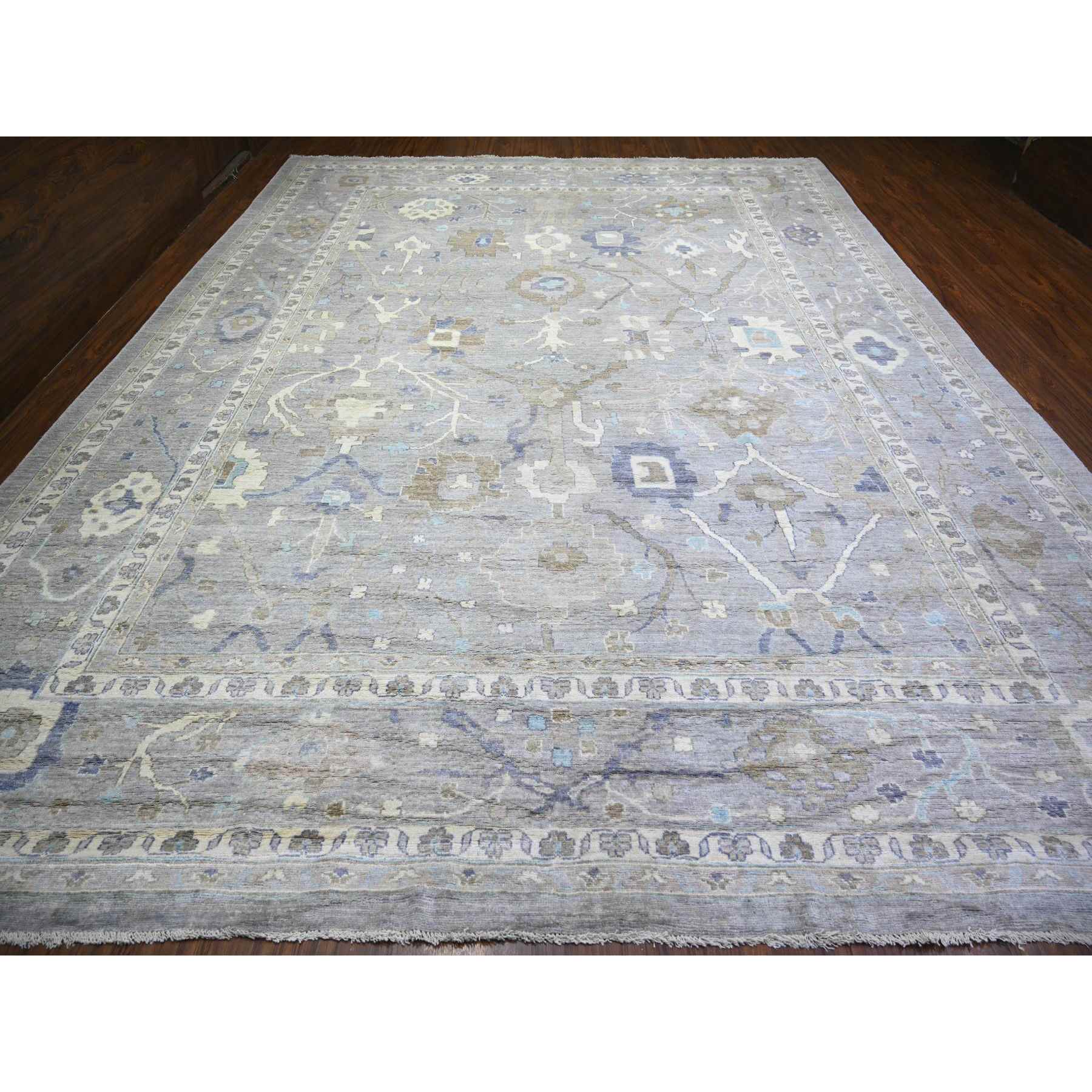 Oushak-And-Peshawar-Hand-Knotted-Rug-367235