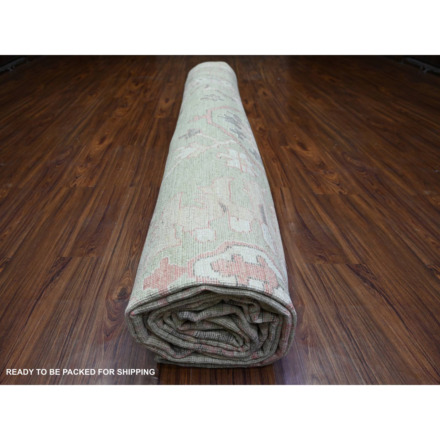 Oushak-And-Peshawar-Hand-Knotted-Rug-367240