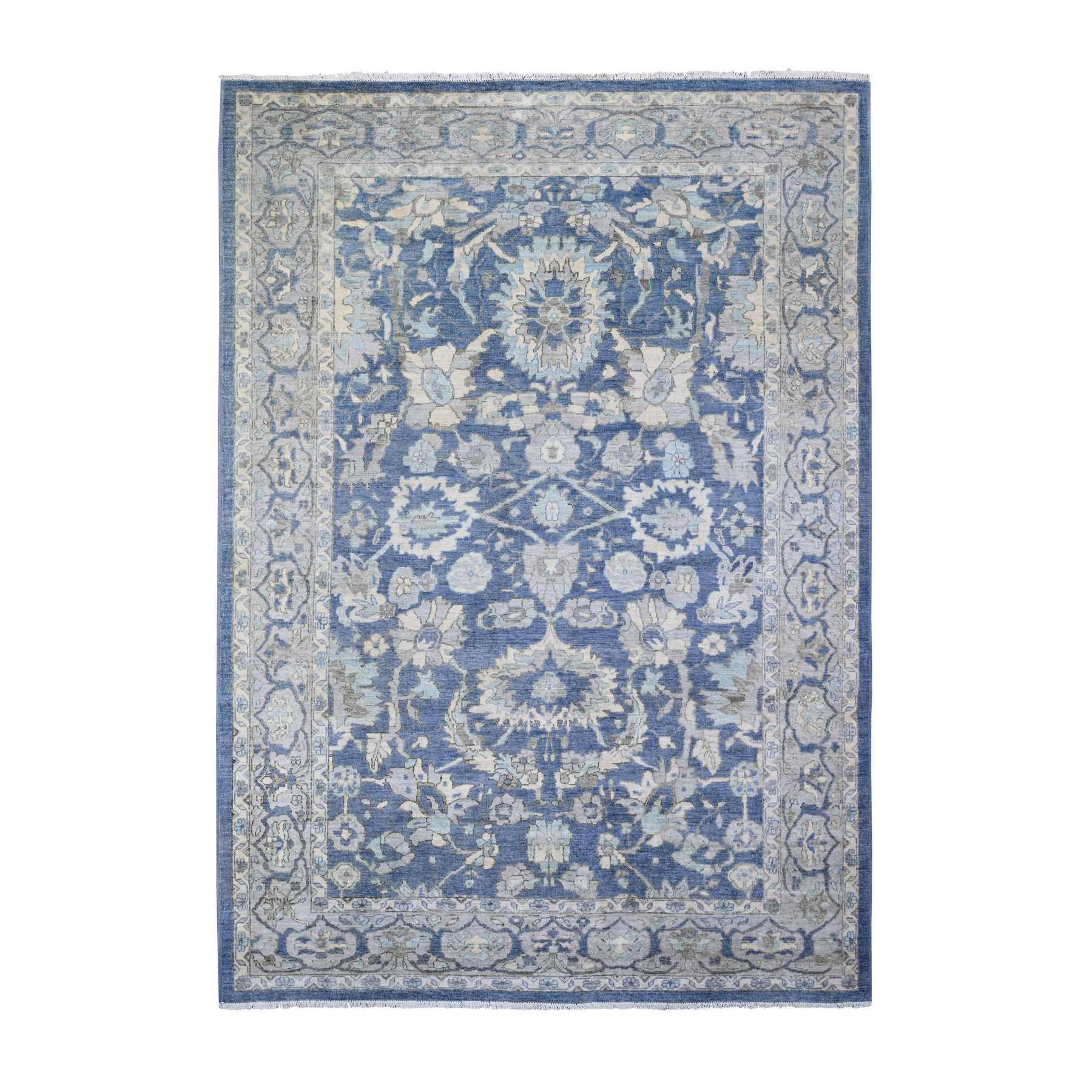 Oushak-And-Peshawar-Hand-Knotted-Rug-367415