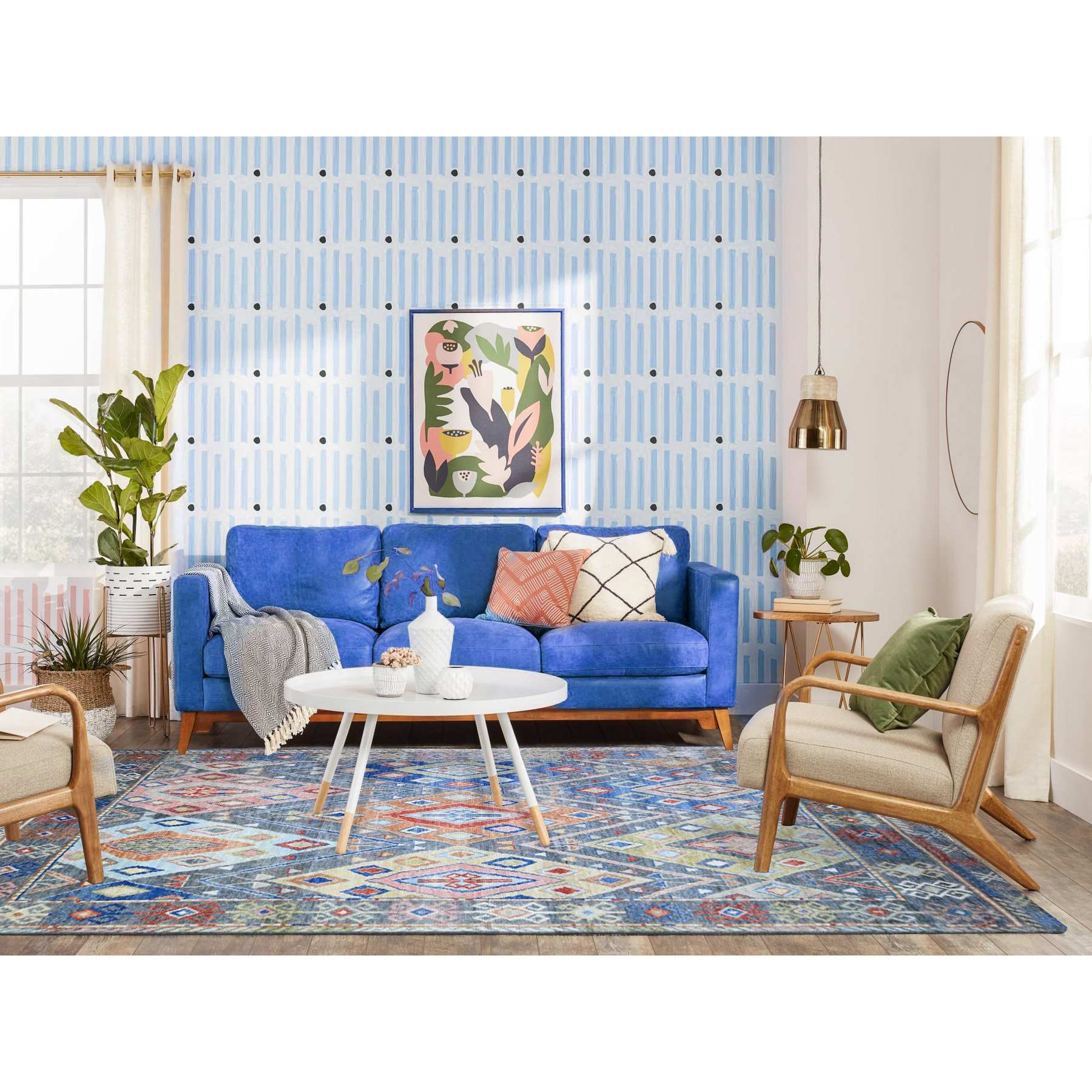 Tribal-Geometric-Hand-Knotted-Rug-365490