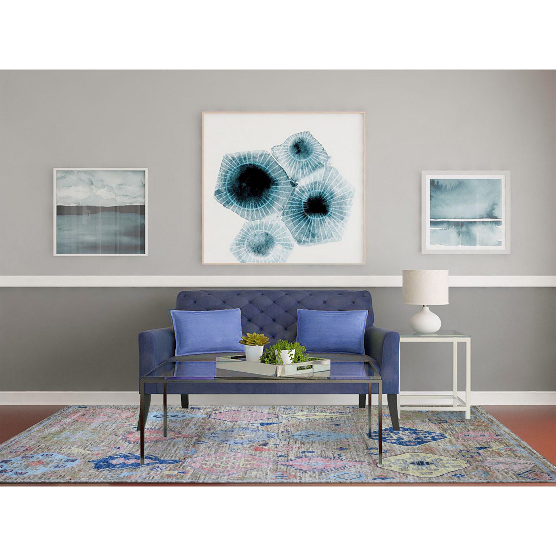 Tribal-Geometric-Hand-Knotted-Rug-365505