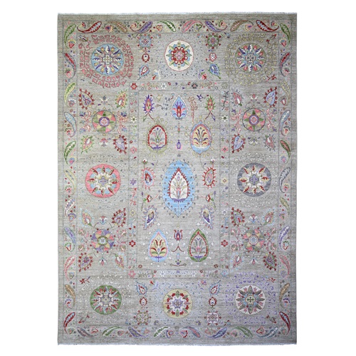 Tan Color, Finer Peshawar with Geometric Gul Motifs Design, Densely Woven Natural Dyes, Natural Wool Hand Knotted, Oriental Rug