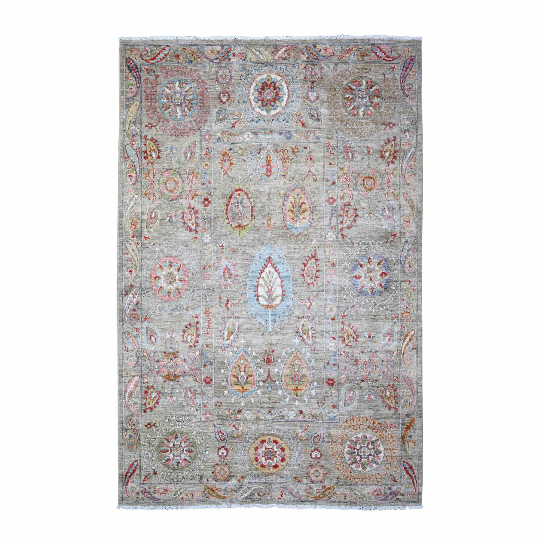 Oushak-And-Peshawar-Hand-Knotted-Rug-367740