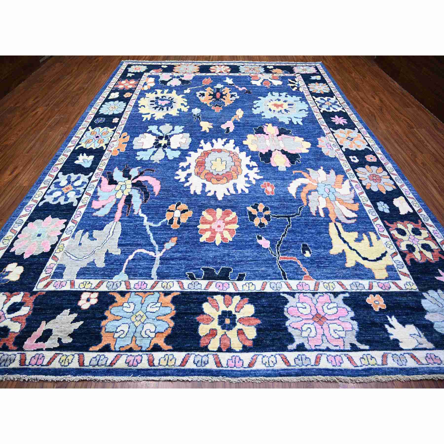 Oushak-And-Peshawar-Hand-Knotted-Rug-367915