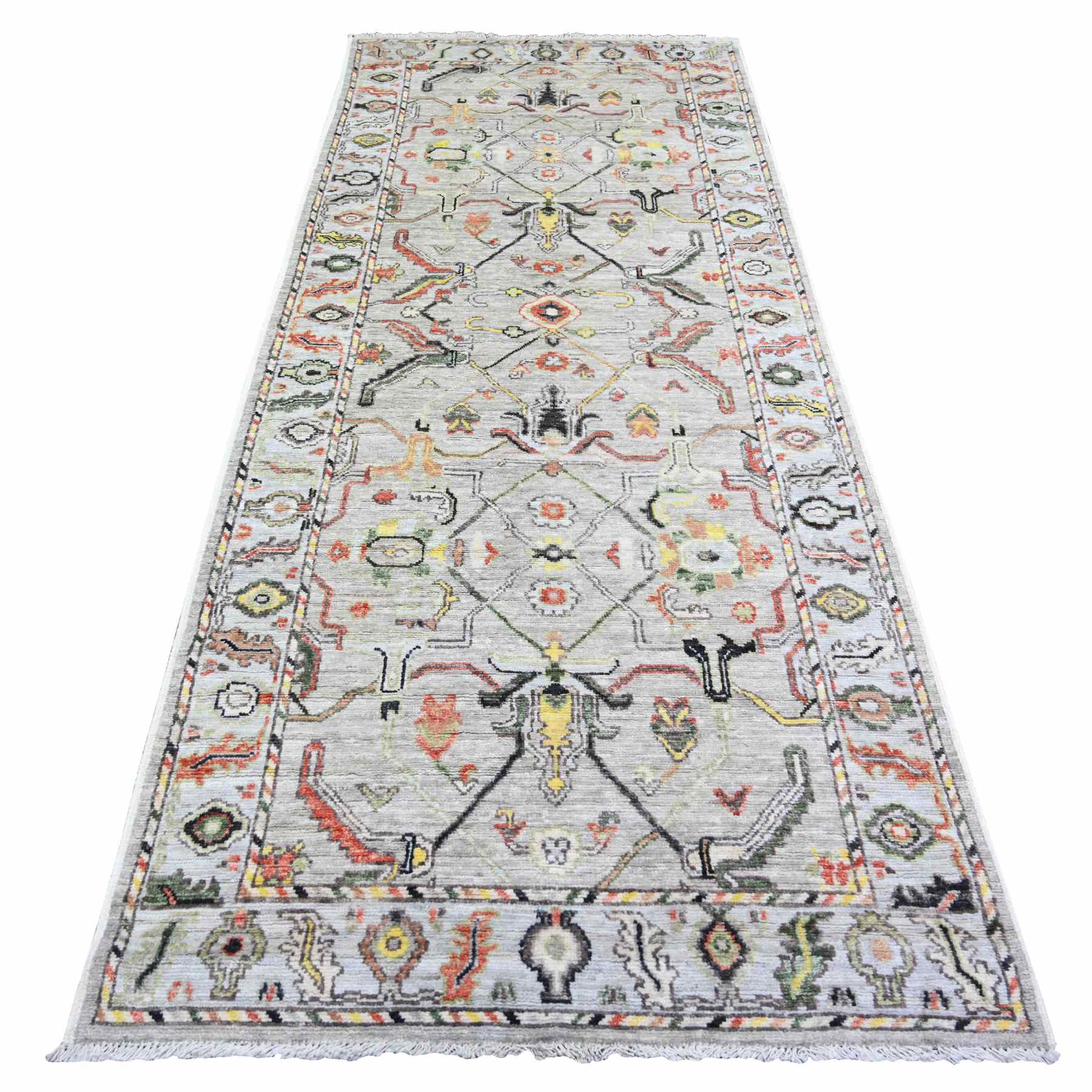 Oushak-And-Peshawar-Hand-Knotted-Rug-367940