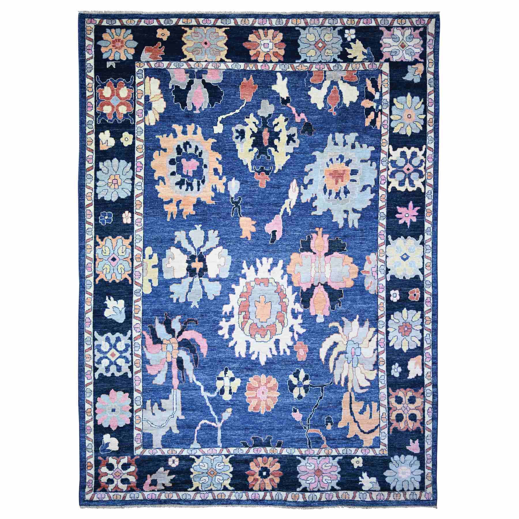 Oushak-And-Peshawar-Hand-Knotted-Rug-367980