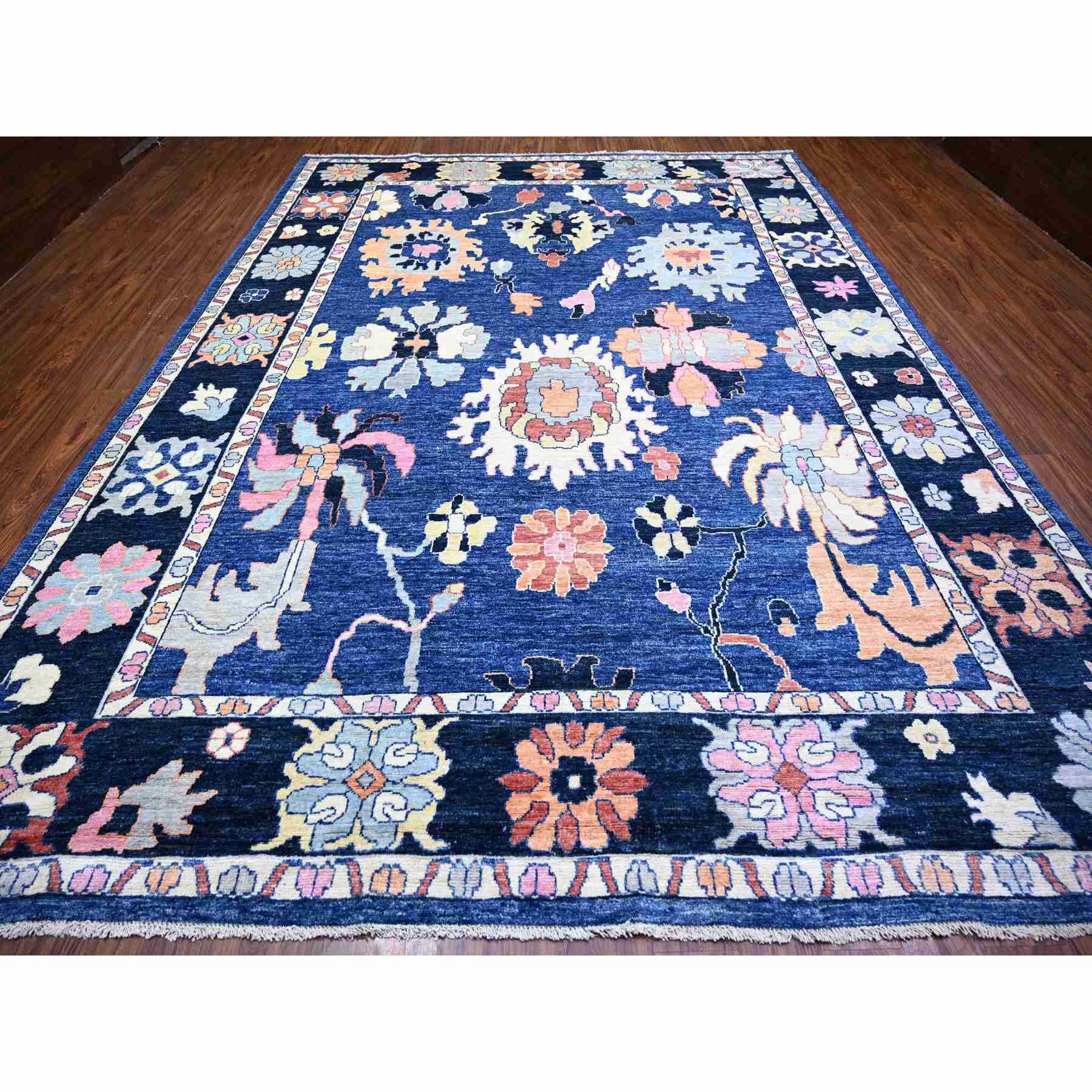 Oushak-And-Peshawar-Hand-Knotted-Rug-367980