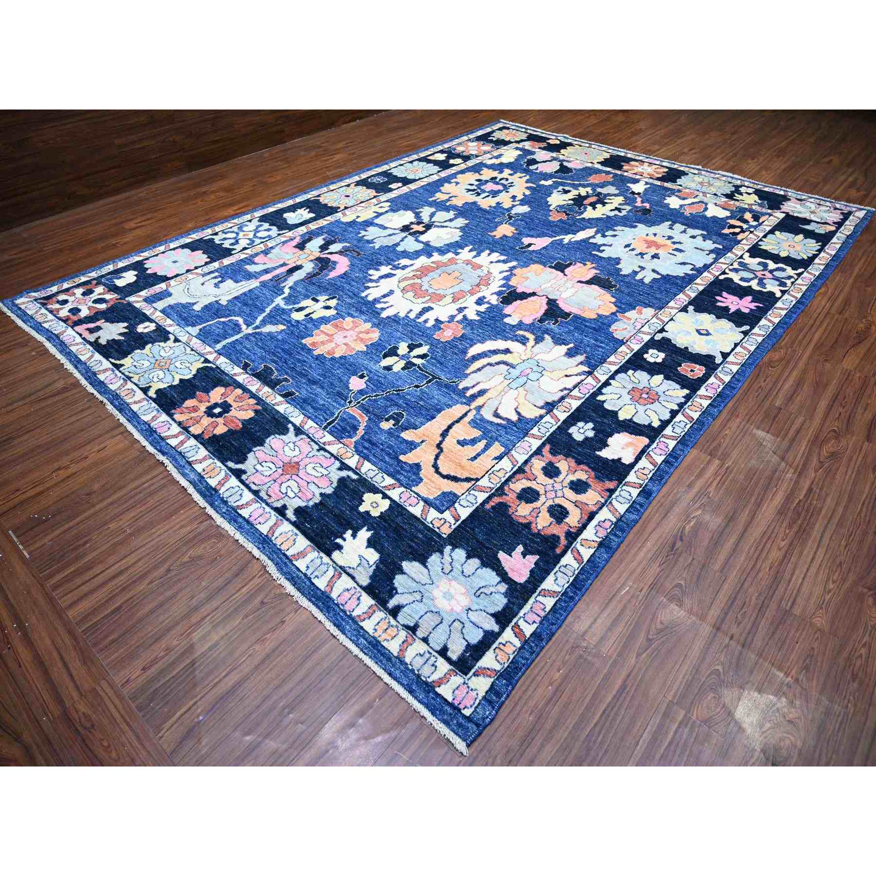Oushak-And-Peshawar-Hand-Knotted-Rug-367980