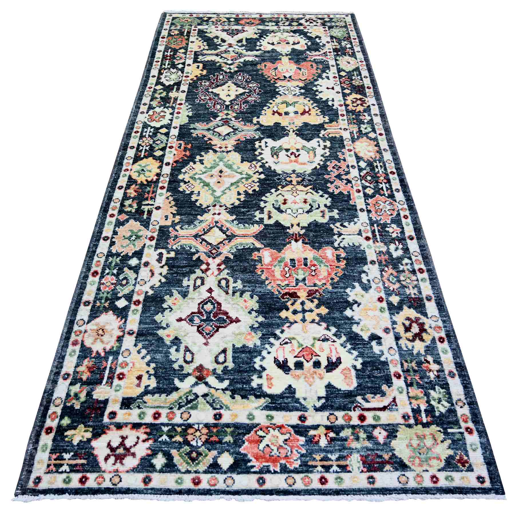 Oushak-And-Peshawar-Hand-Knotted-Rug-367990