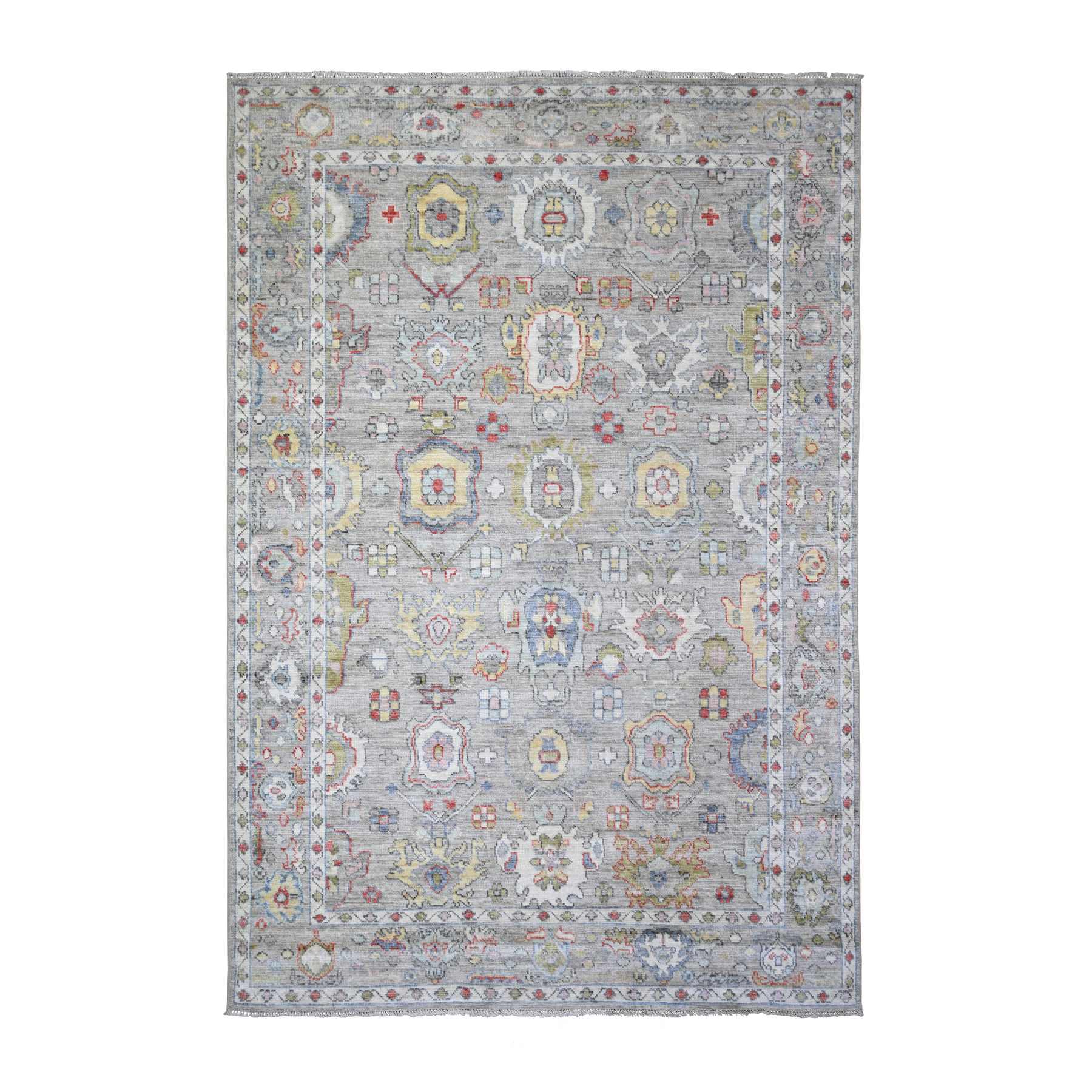 Oushak-And-Peshawar-Hand-Knotted-Rug-368055