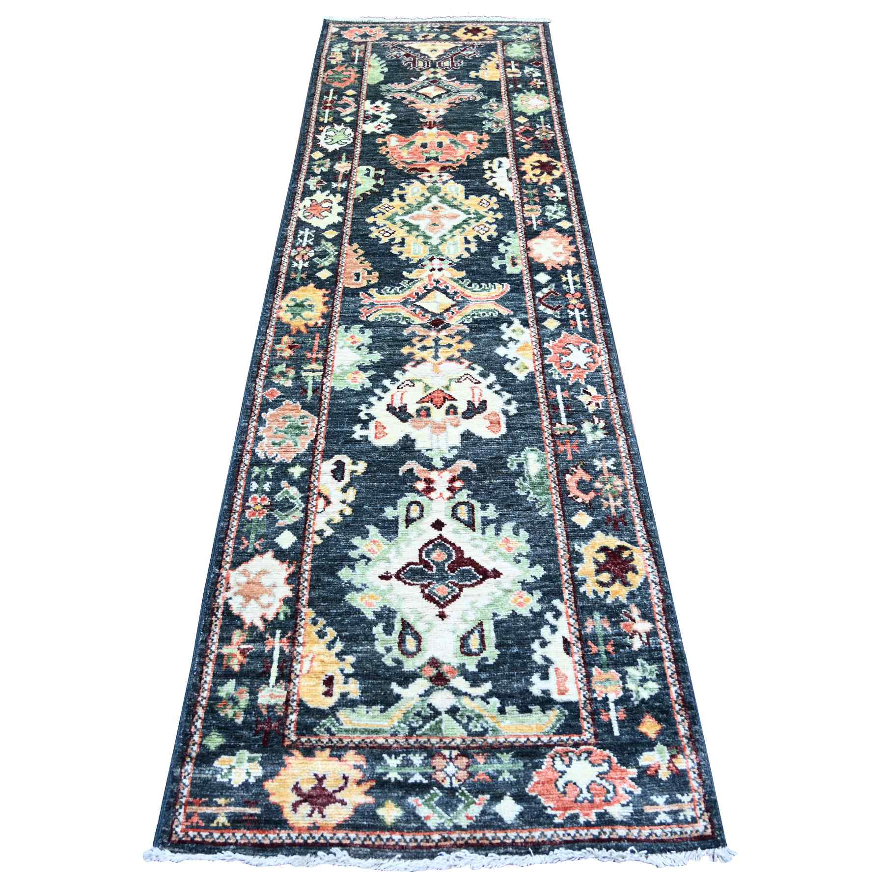 Oushak-And-Peshawar-Hand-Knotted-Rug-368280