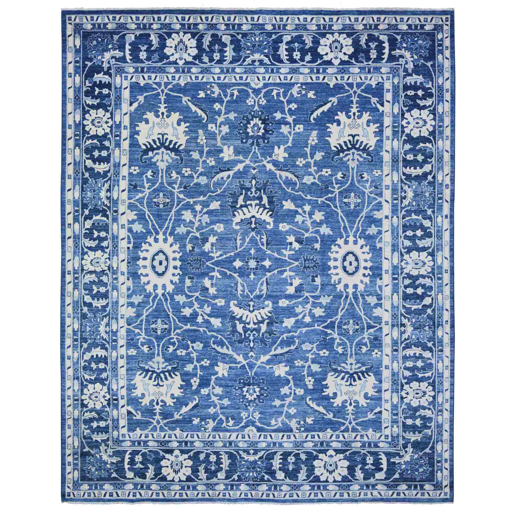 Oushak-And-Peshawar-Hand-Knotted-Rug-368580