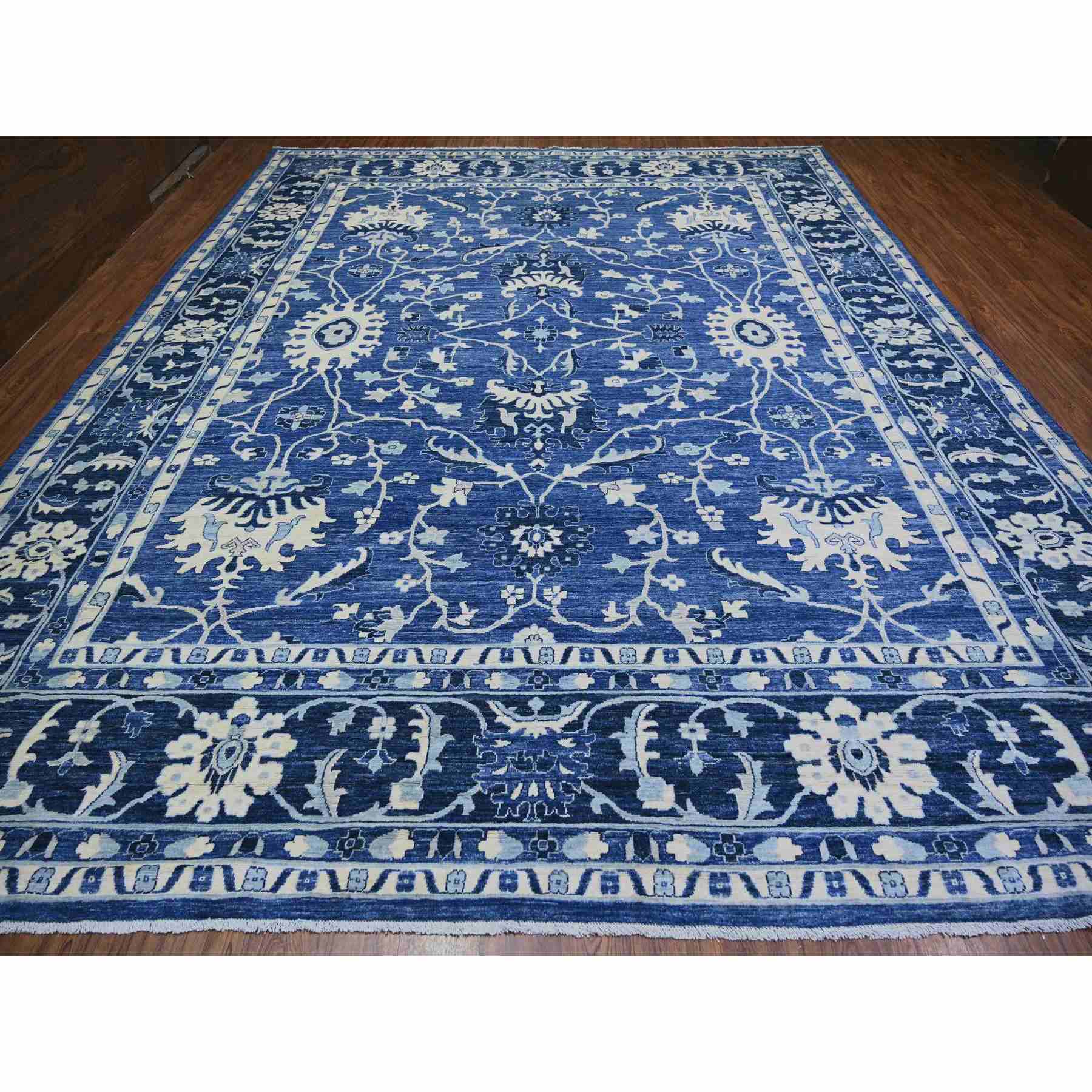 Oushak-And-Peshawar-Hand-Knotted-Rug-368580