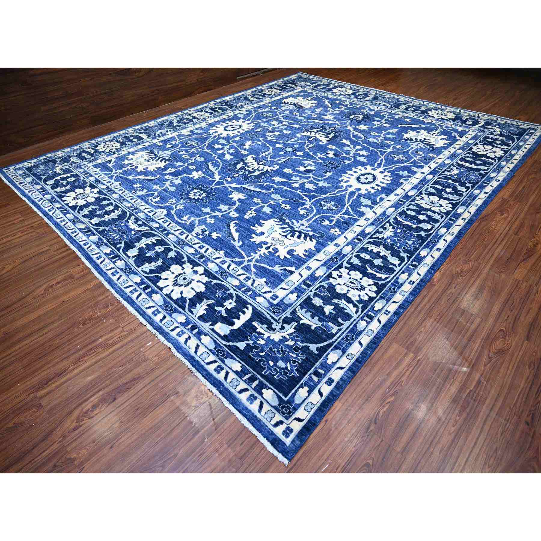 Oushak-And-Peshawar-Hand-Knotted-Rug-368580