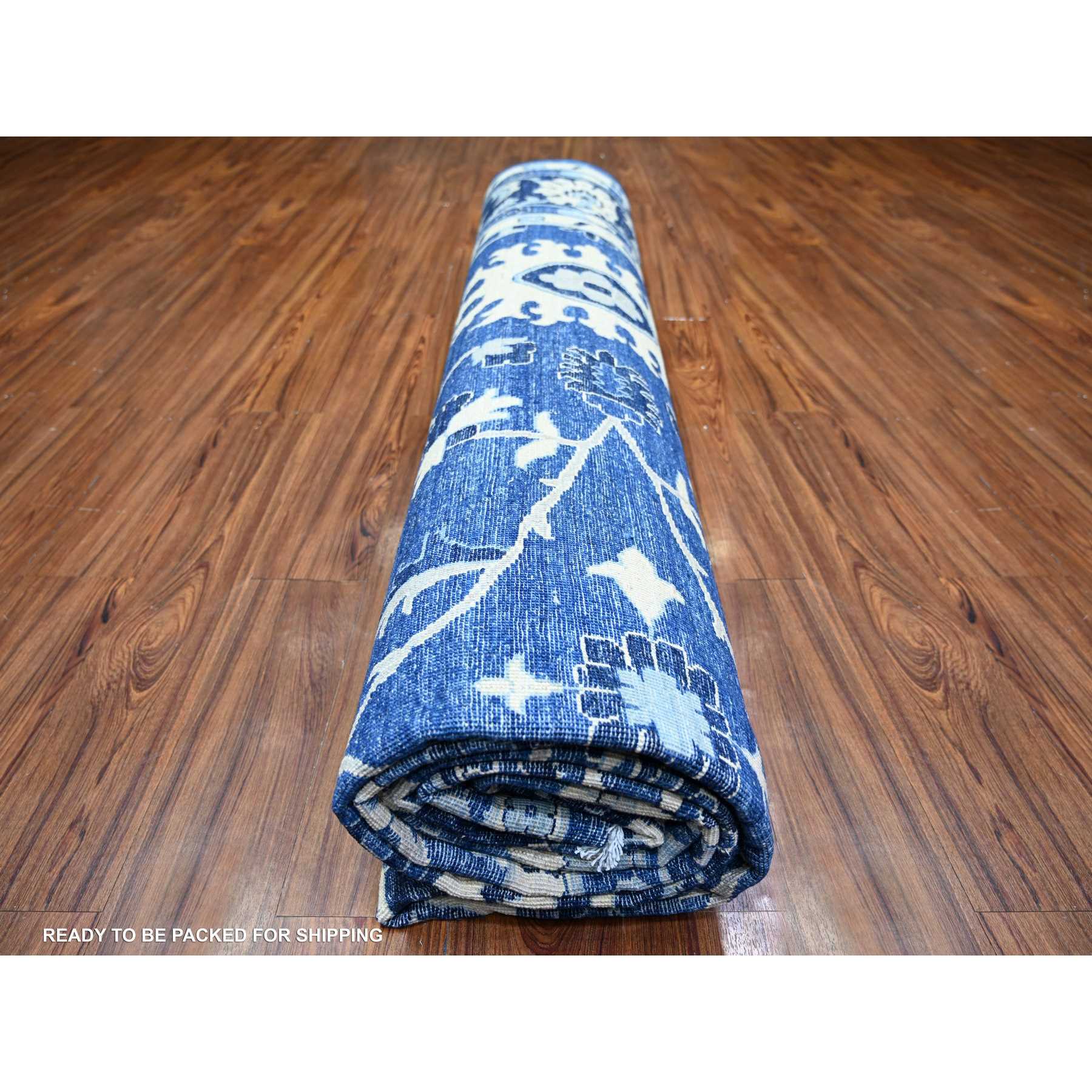 Oushak-And-Peshawar-Hand-Knotted-Rug-368580
