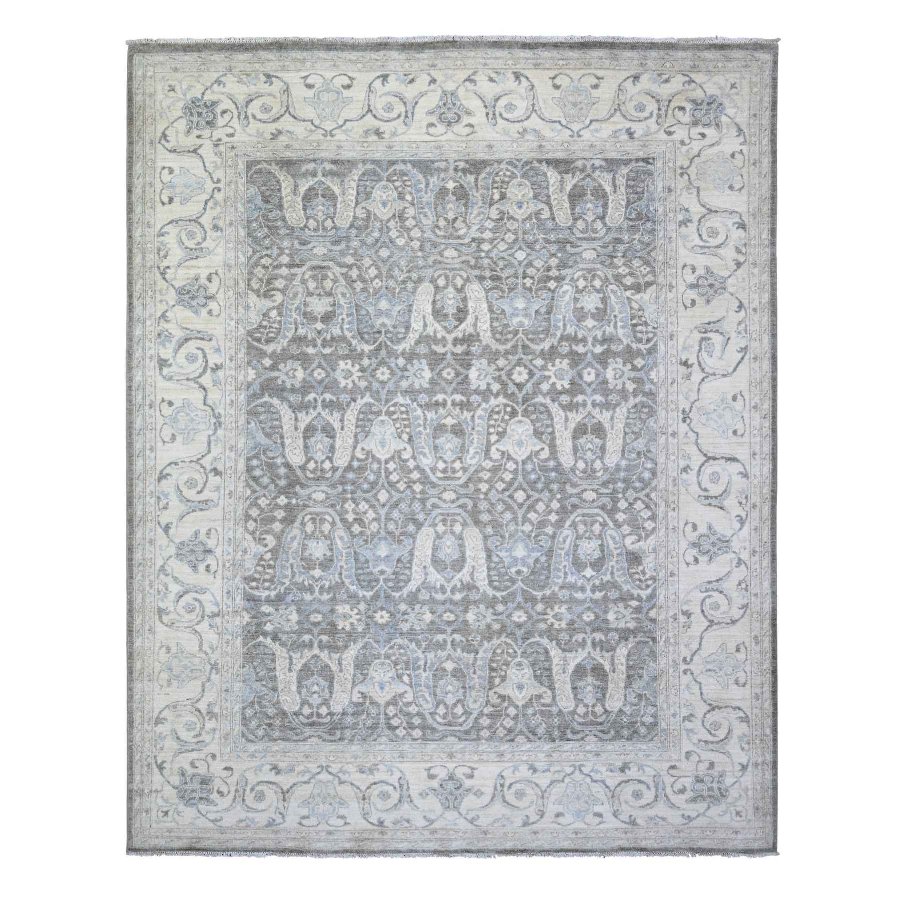 Oushak-And-Peshawar-Hand-Knotted-Rug-369130