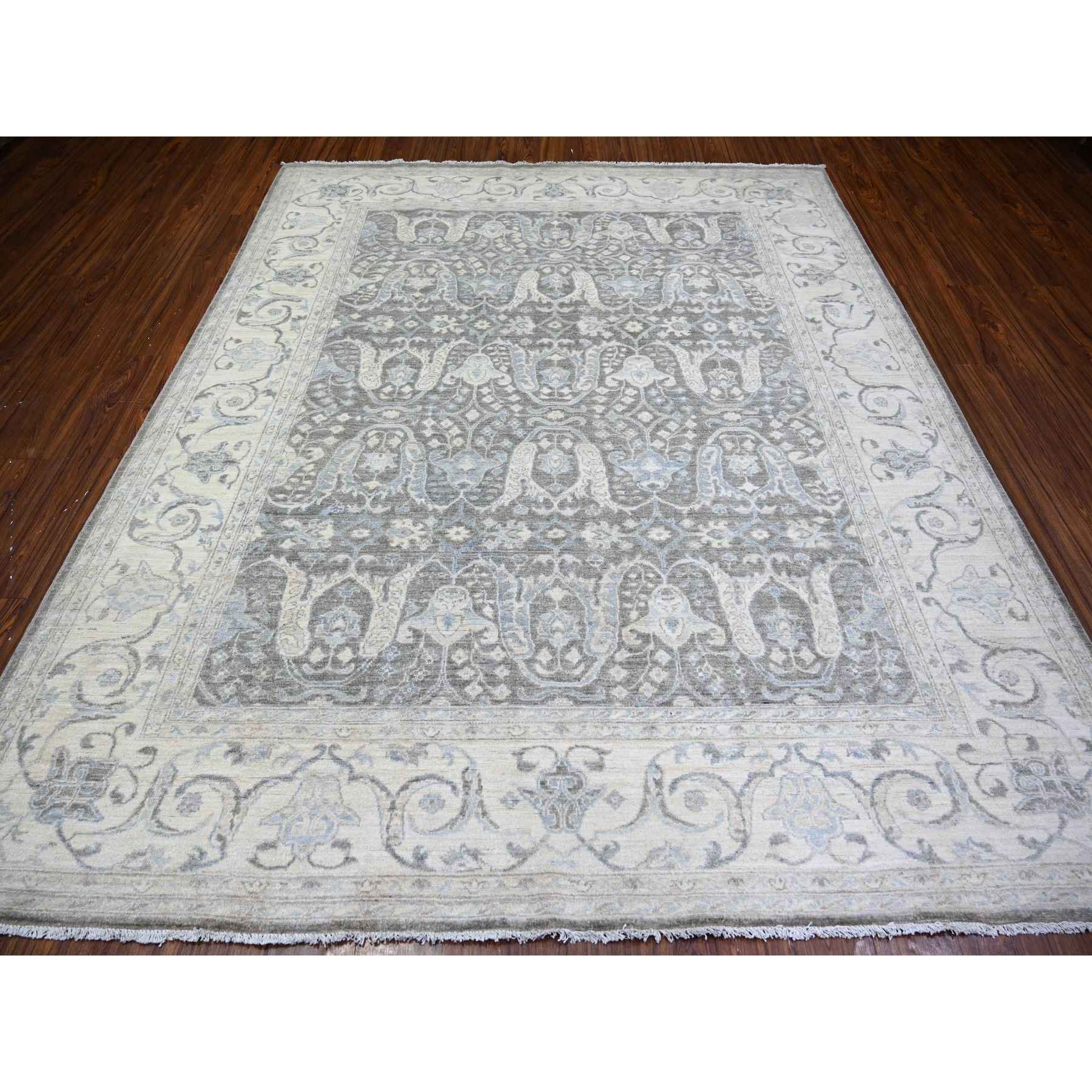 Oushak-And-Peshawar-Hand-Knotted-Rug-369130