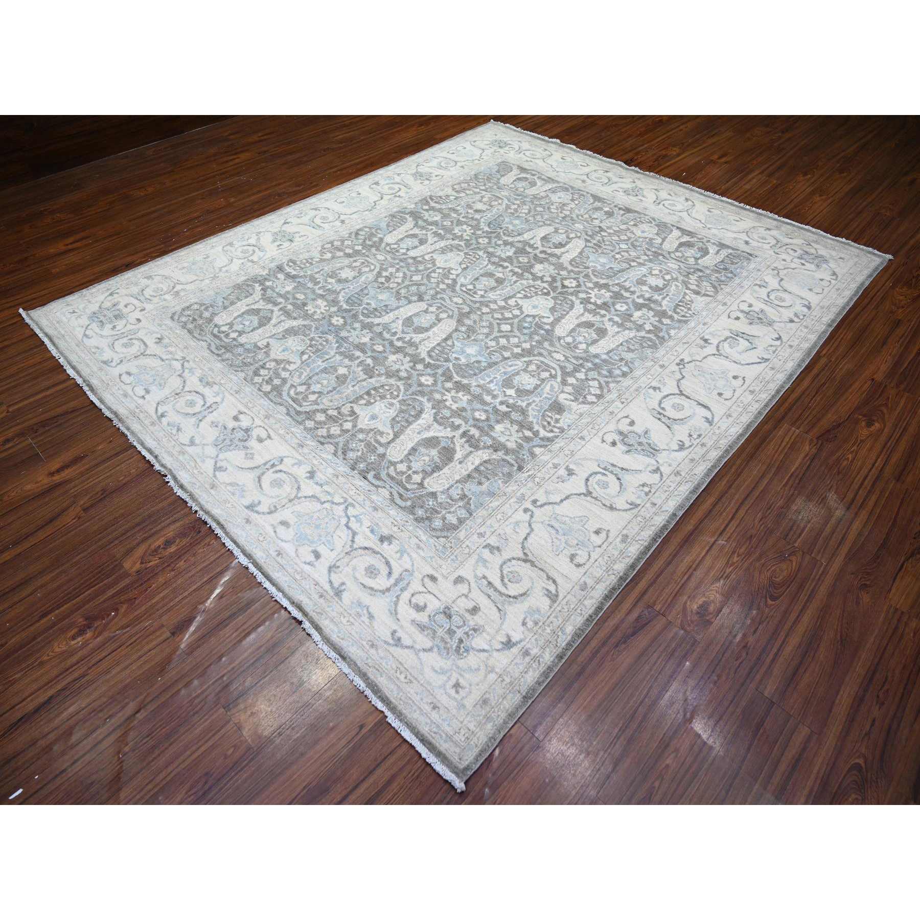 Oushak-And-Peshawar-Hand-Knotted-Rug-369130