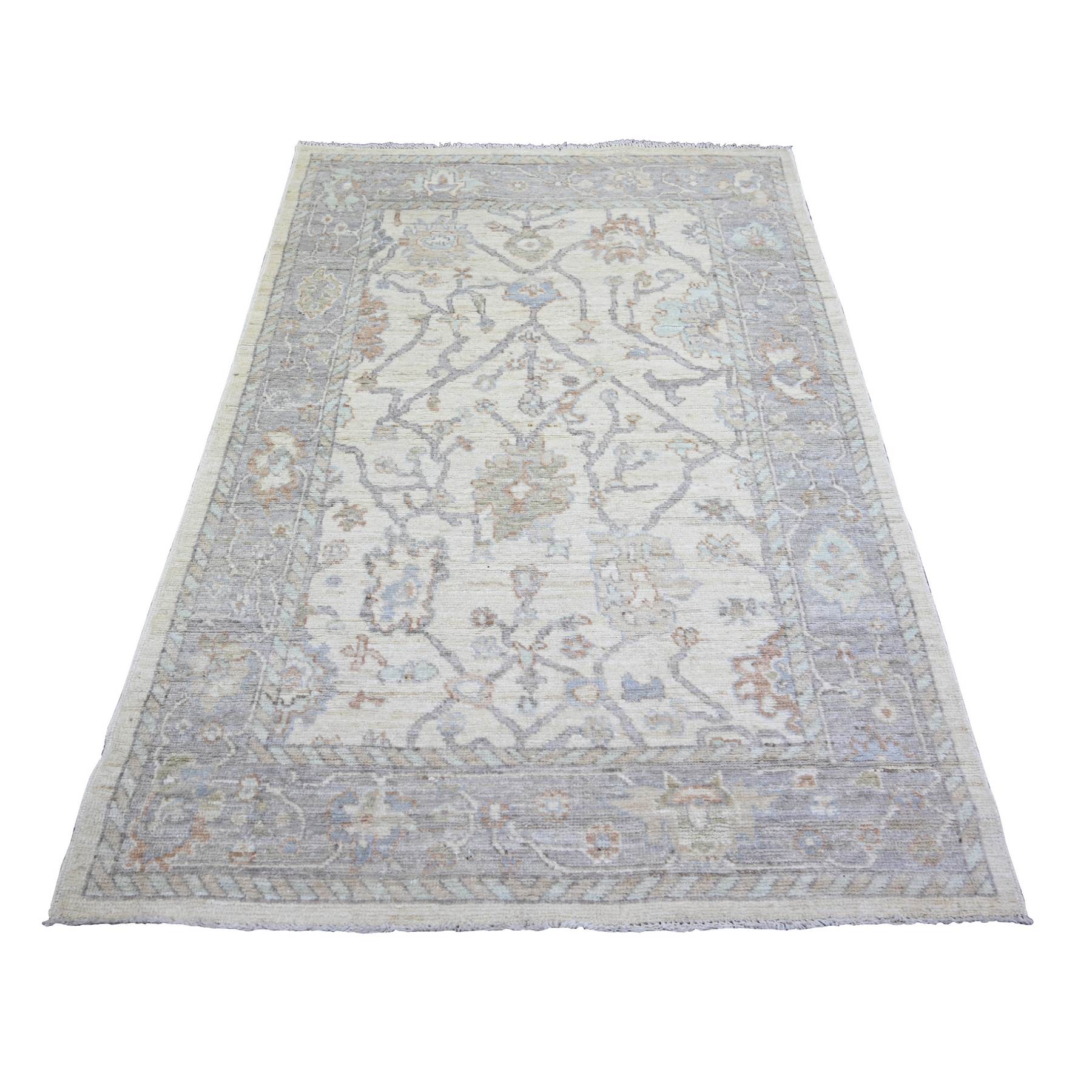 Oushak-And-Peshawar-Hand-Knotted-Rug-369220