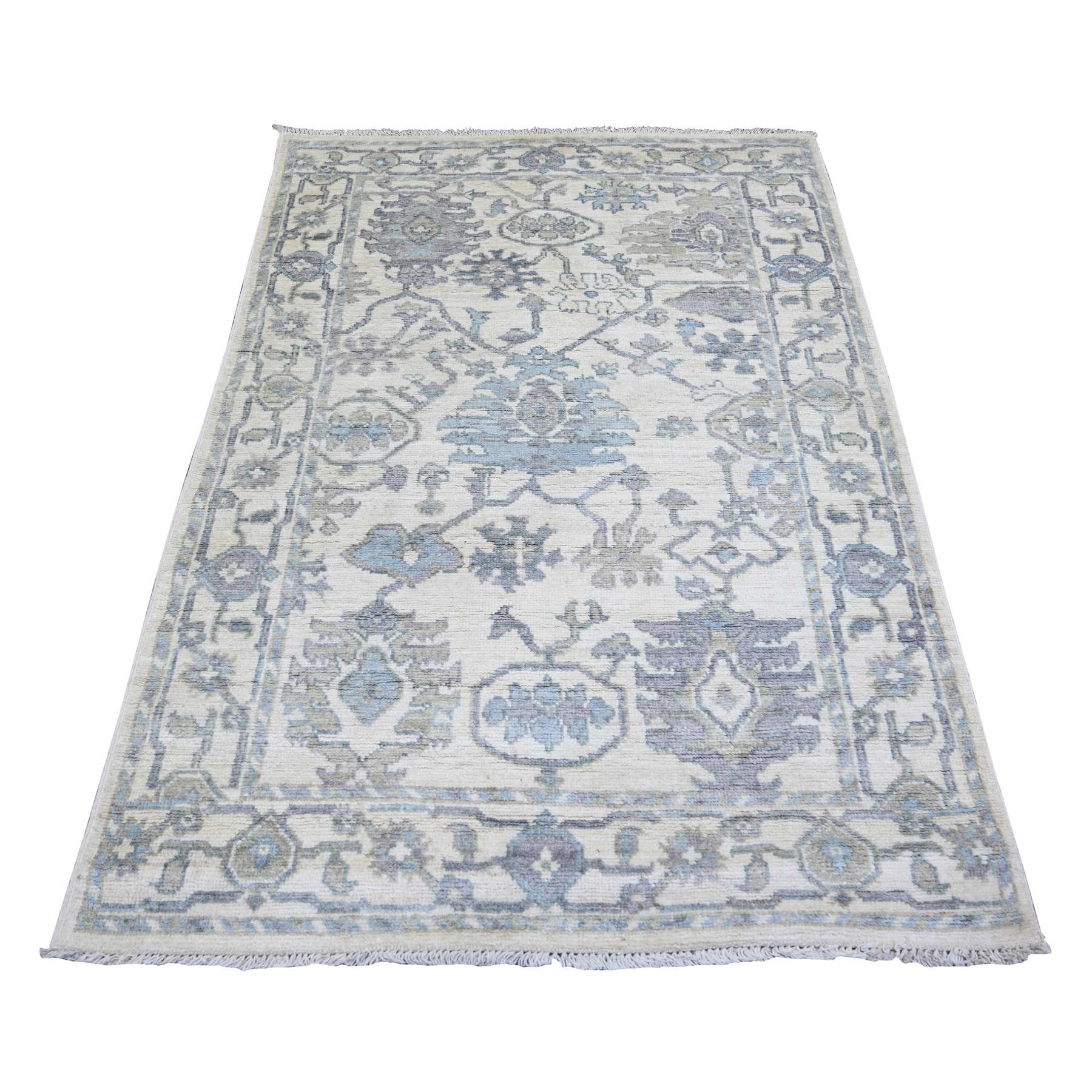 Oushak-And-Peshawar-Hand-Knotted-Rug-369230