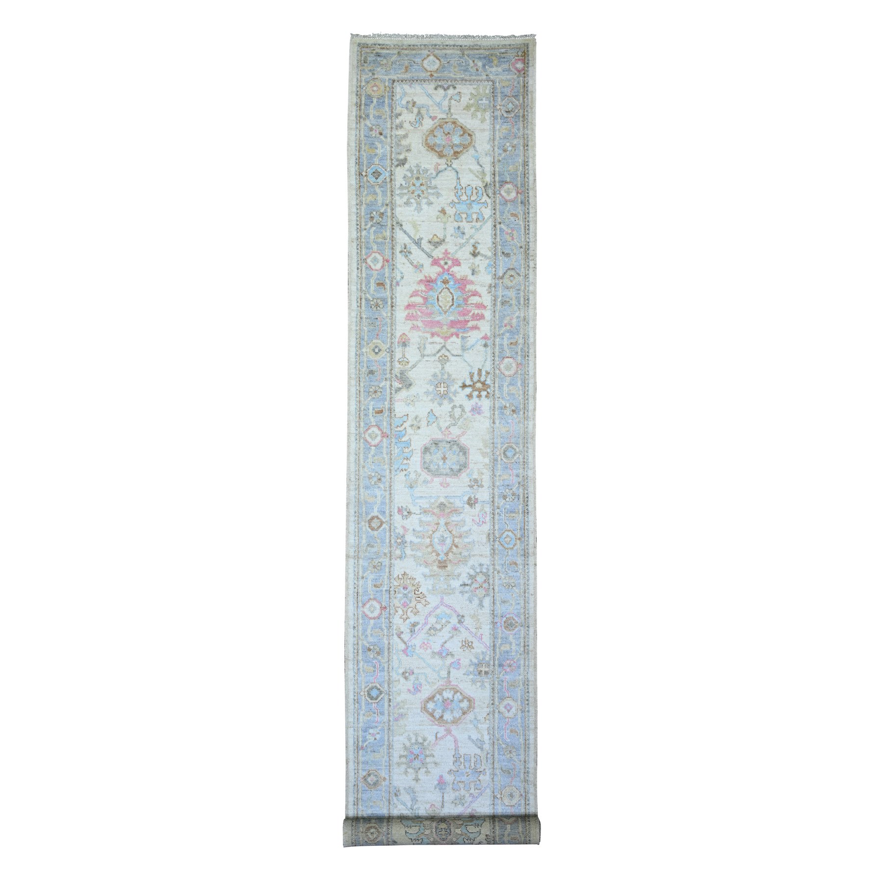 Oushak-And-Peshawar-Hand-Knotted-Rug-369300