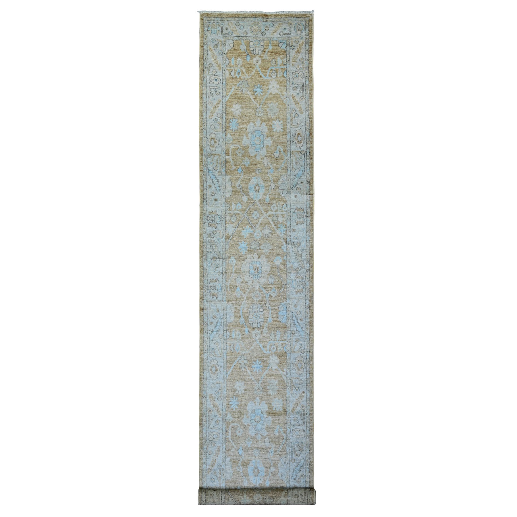 Oushak-And-Peshawar-Hand-Knotted-Rug-369330