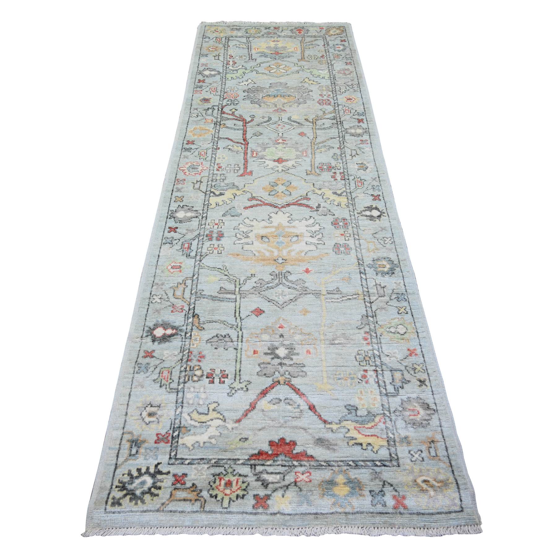 Oushak-And-Peshawar-Hand-Knotted-Rug-369345