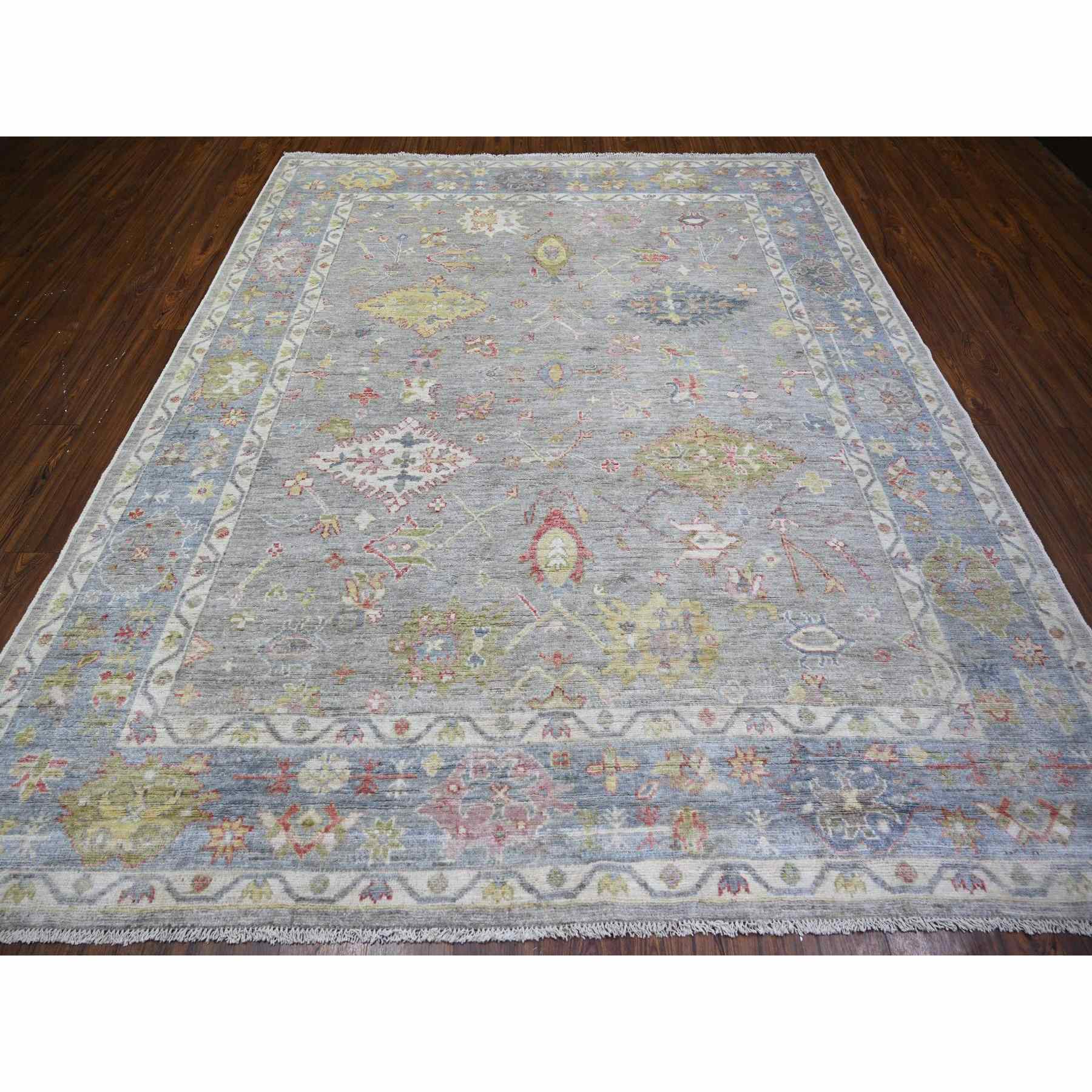 Oushak-And-Peshawar-Hand-Knotted-Rug-369435