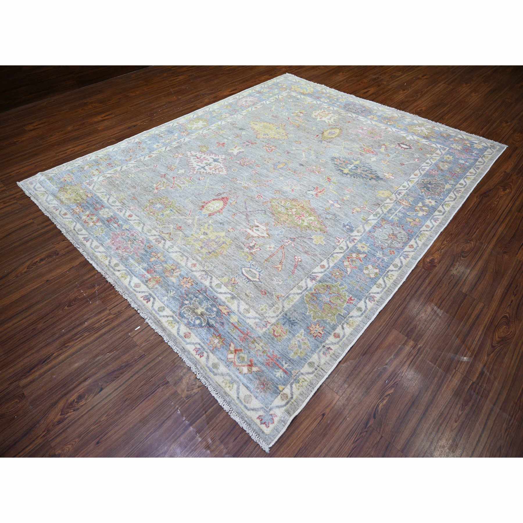 Oushak-And-Peshawar-Hand-Knotted-Rug-369435