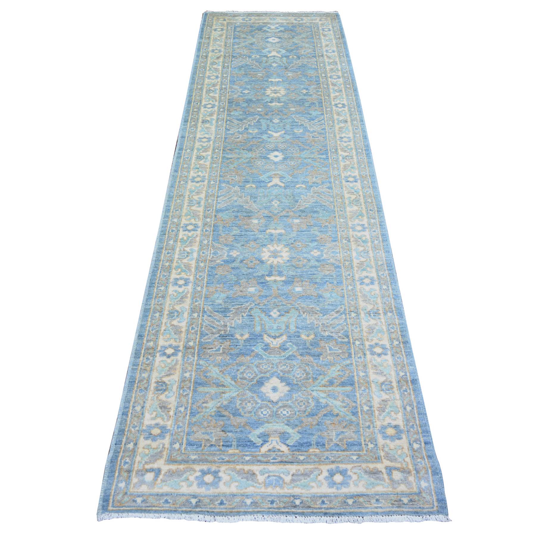 Oushak-And-Peshawar-Hand-Knotted-Rug-369815