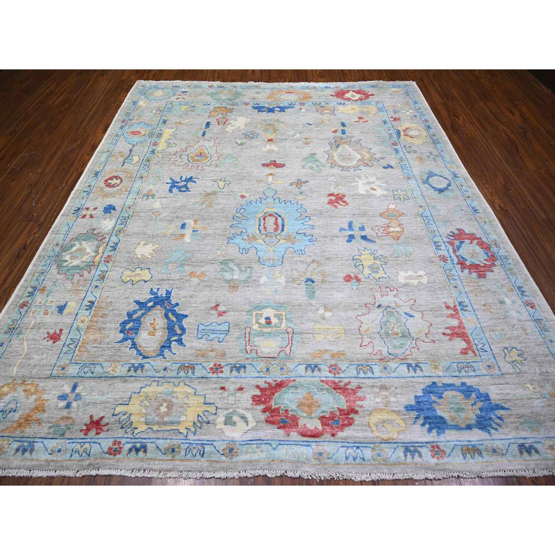 Oushak-And-Peshawar-Hand-Knotted-Rug-370110