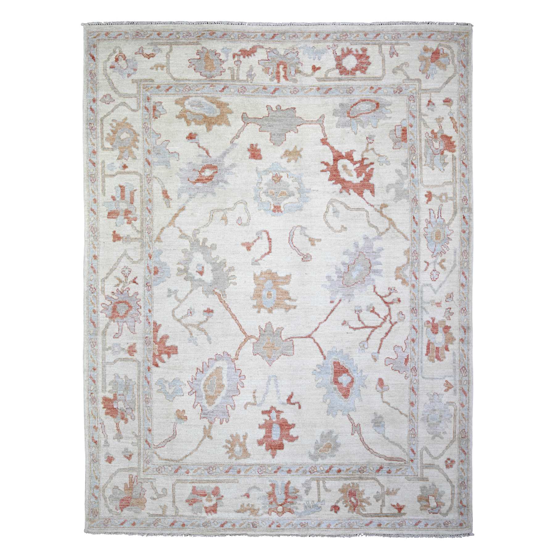 Oushak-And-Peshawar-Hand-Knotted-Rug-370125