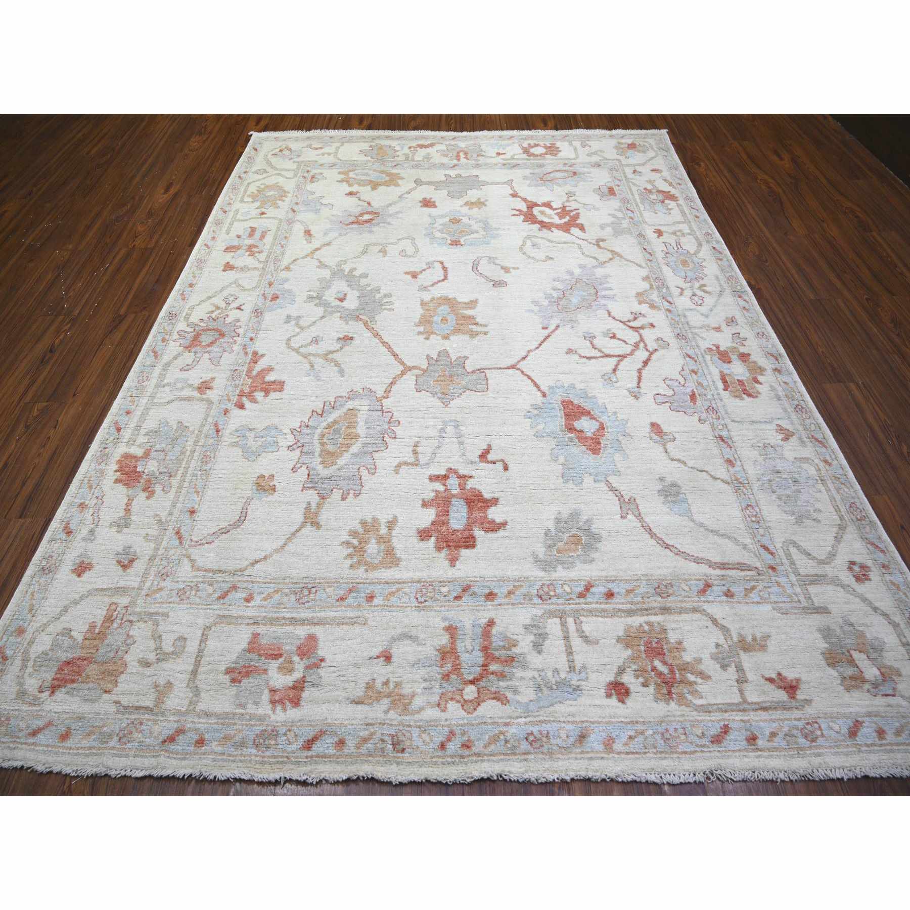 Oushak-And-Peshawar-Hand-Knotted-Rug-370125