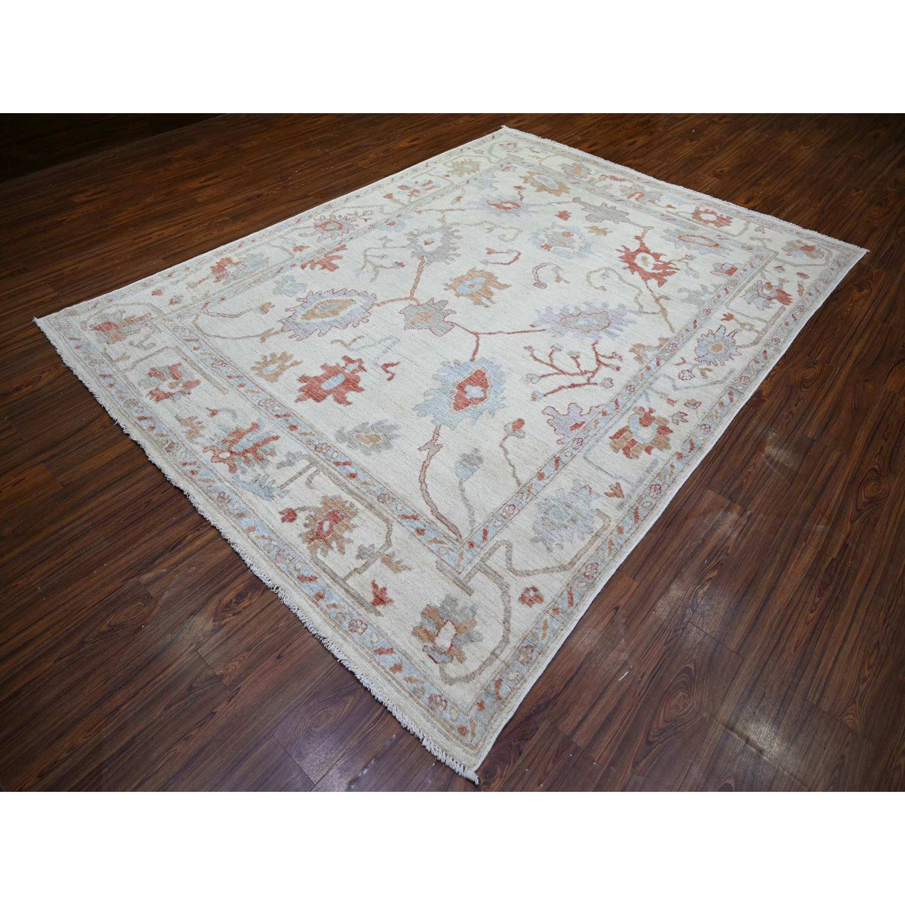 Oushak-And-Peshawar-Hand-Knotted-Rug-370125