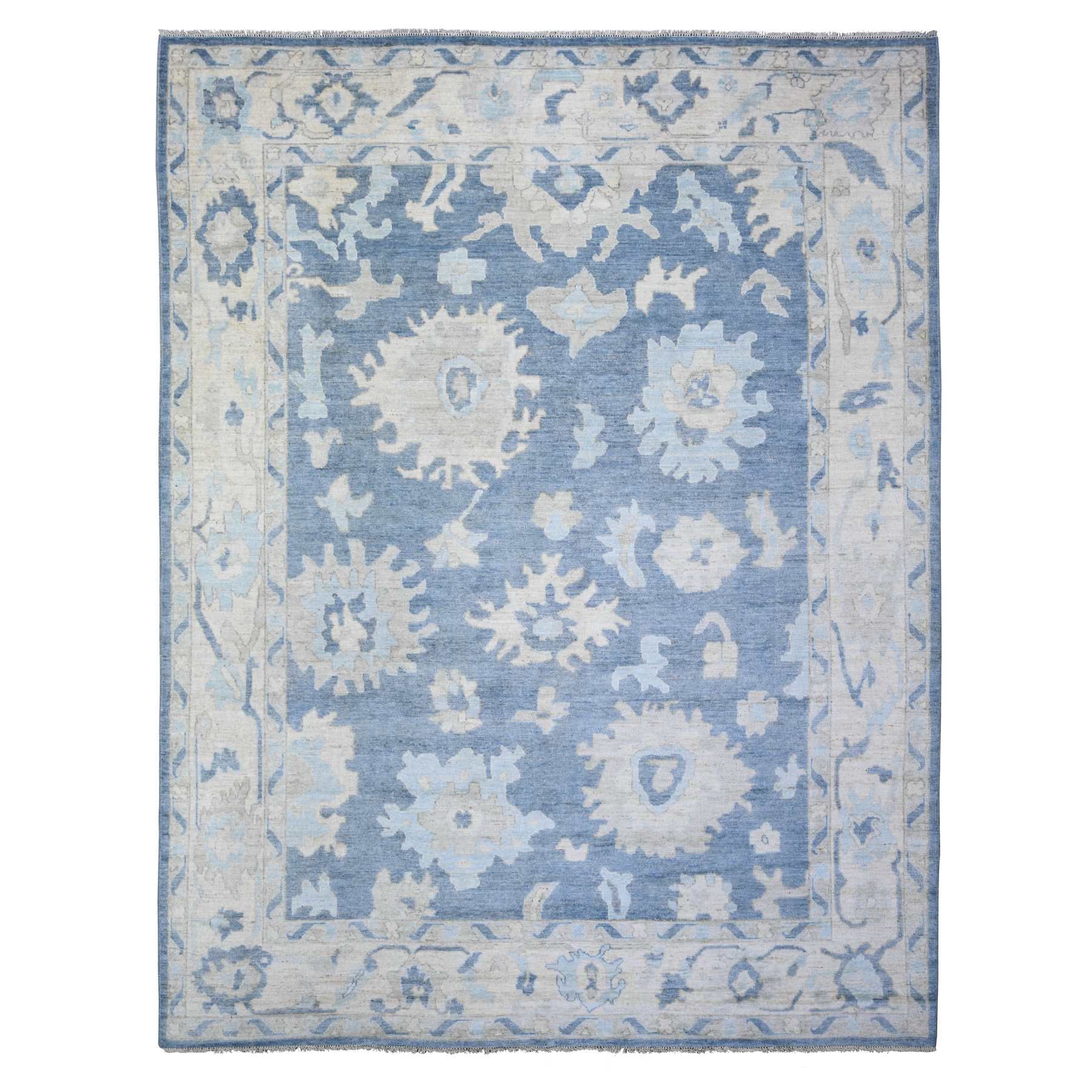 Oushak-And-Peshawar-Hand-Knotted-Rug-370140