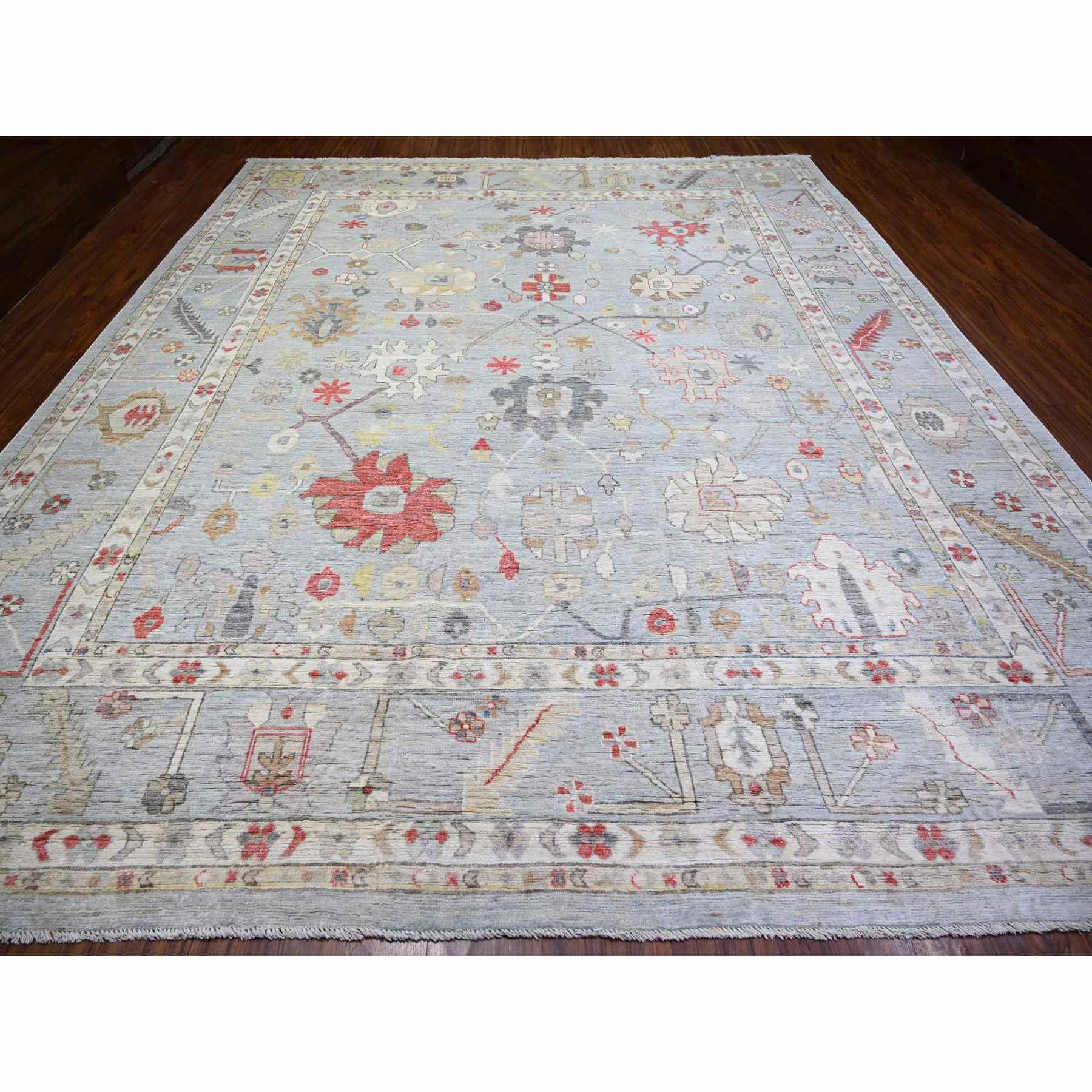 Oushak-And-Peshawar-Hand-Knotted-Rug-370205