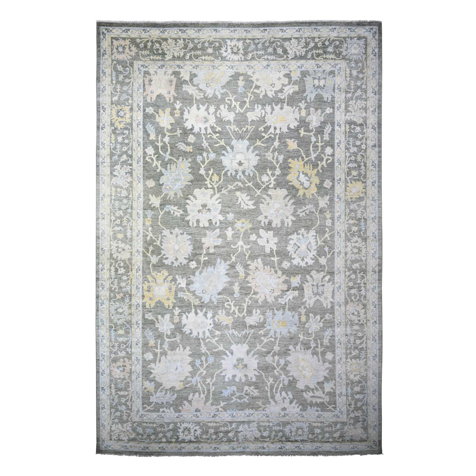 Oushak-And-Peshawar-Hand-Knotted-Rug-370215
