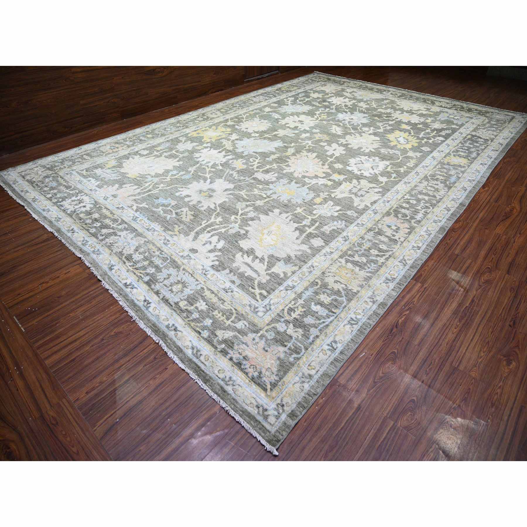Oushak-And-Peshawar-Hand-Knotted-Rug-370215