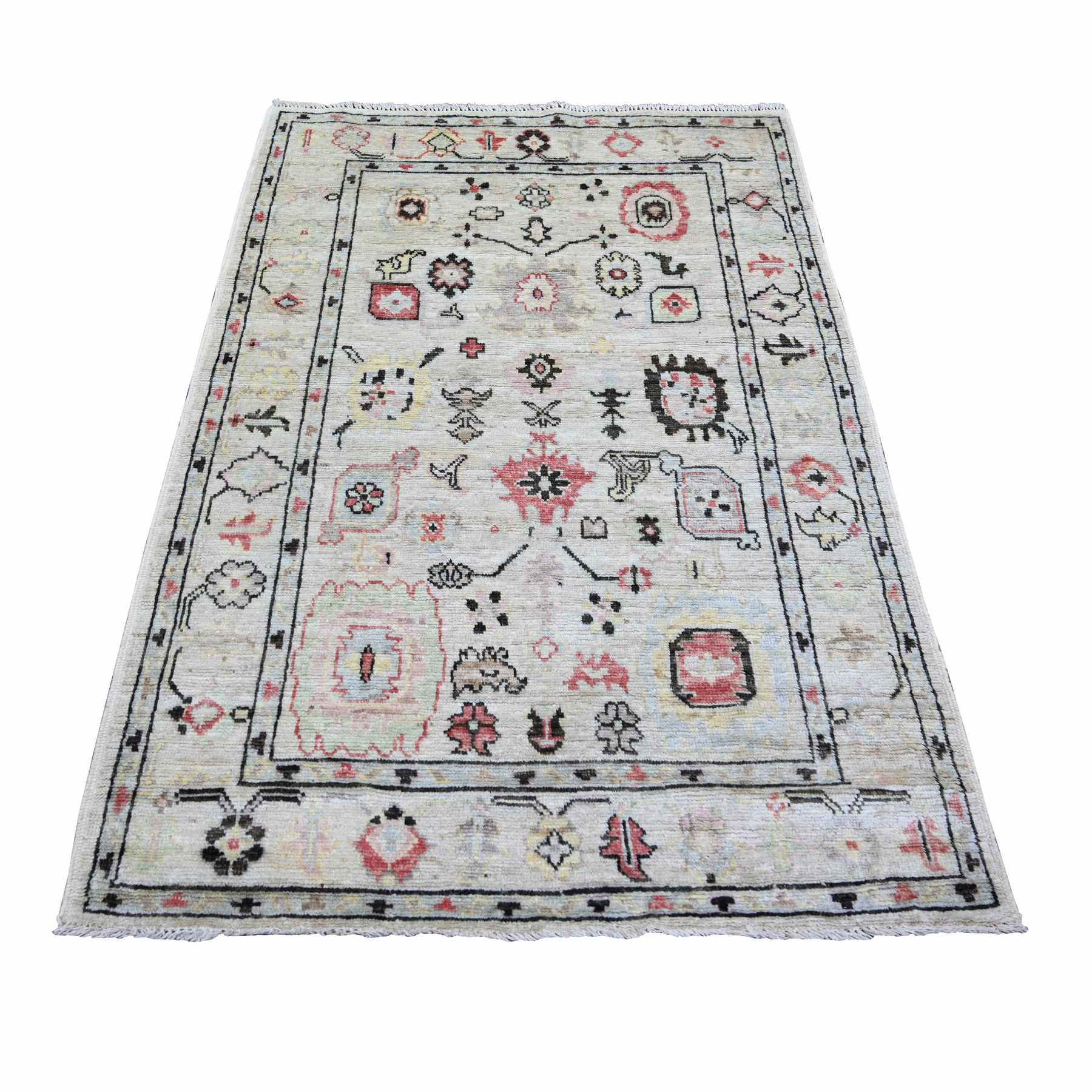 Oushak-And-Peshawar-Hand-Knotted-Rug-370385