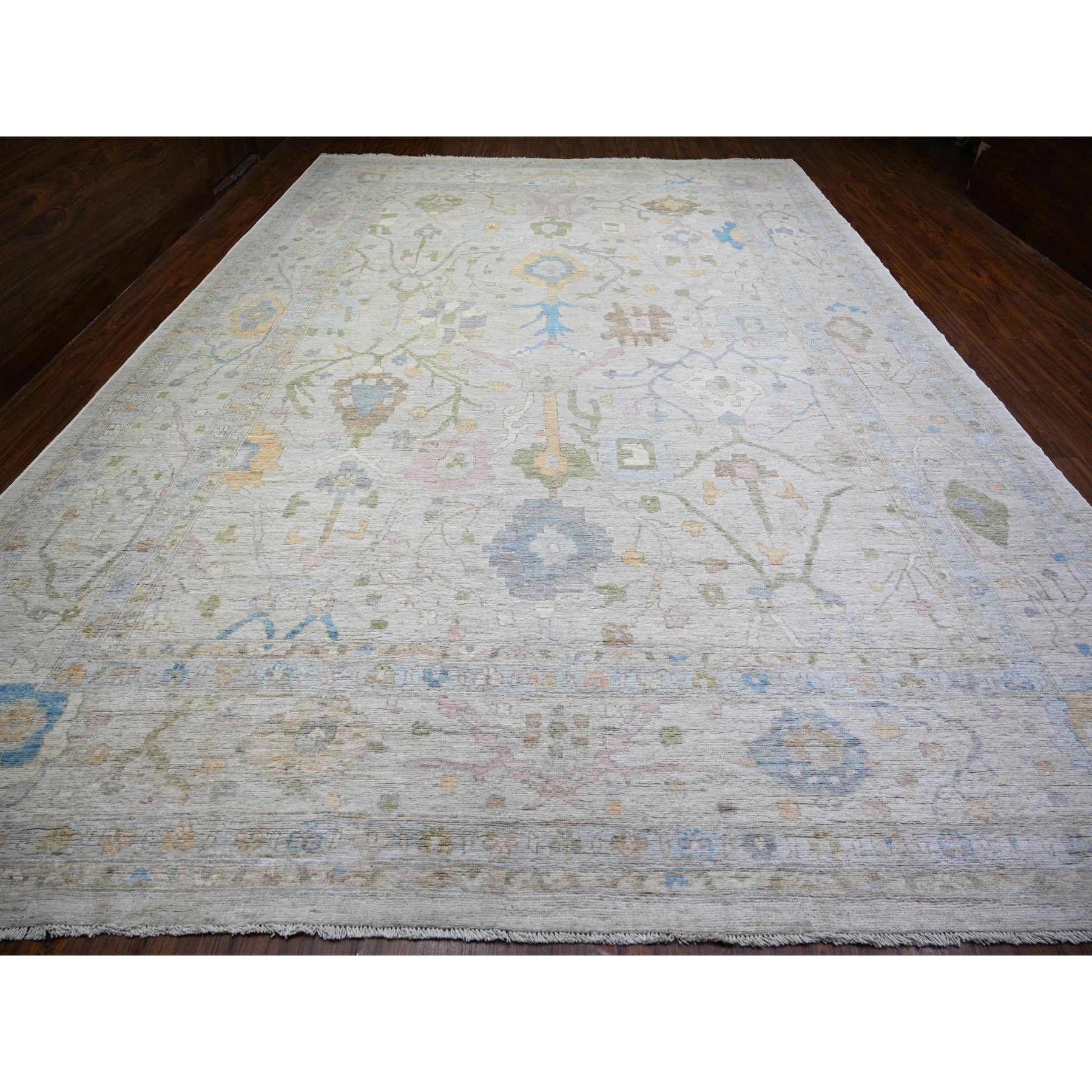 Oushak-And-Peshawar-Hand-Knotted-Rug-370835