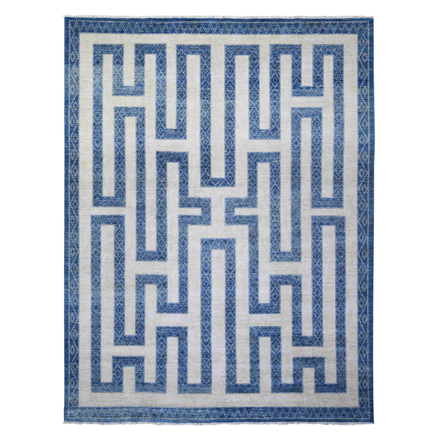 Oushak-And-Peshawar-Hand-Knotted-Rug-370925