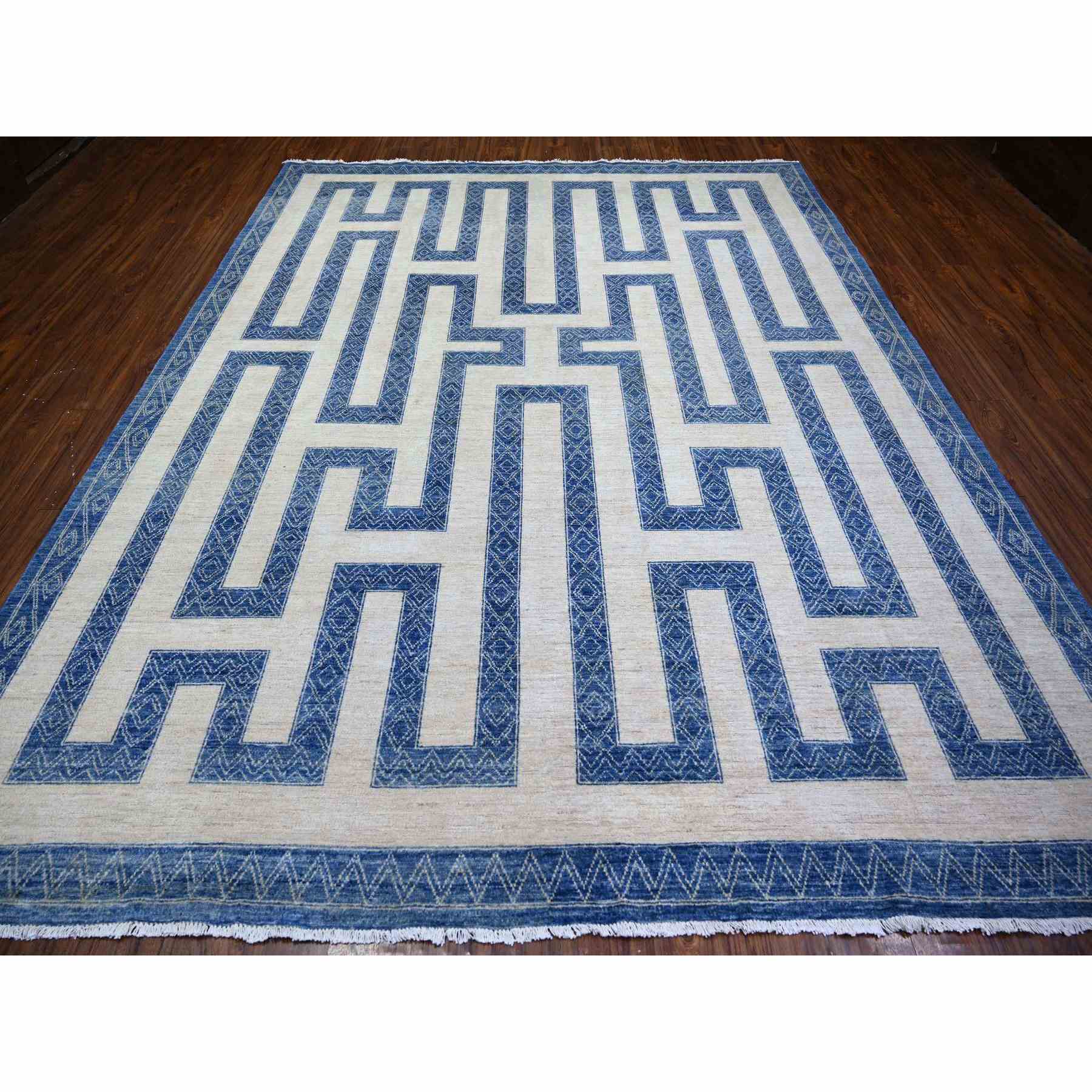 Oushak-And-Peshawar-Hand-Knotted-Rug-370925