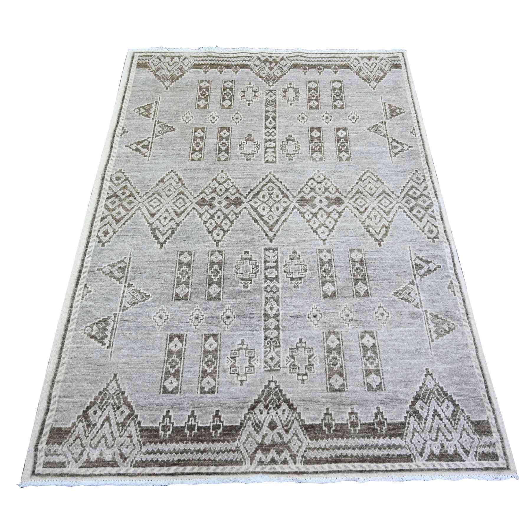 Oushak-And-Peshawar-Hand-Knotted-Rug-370950