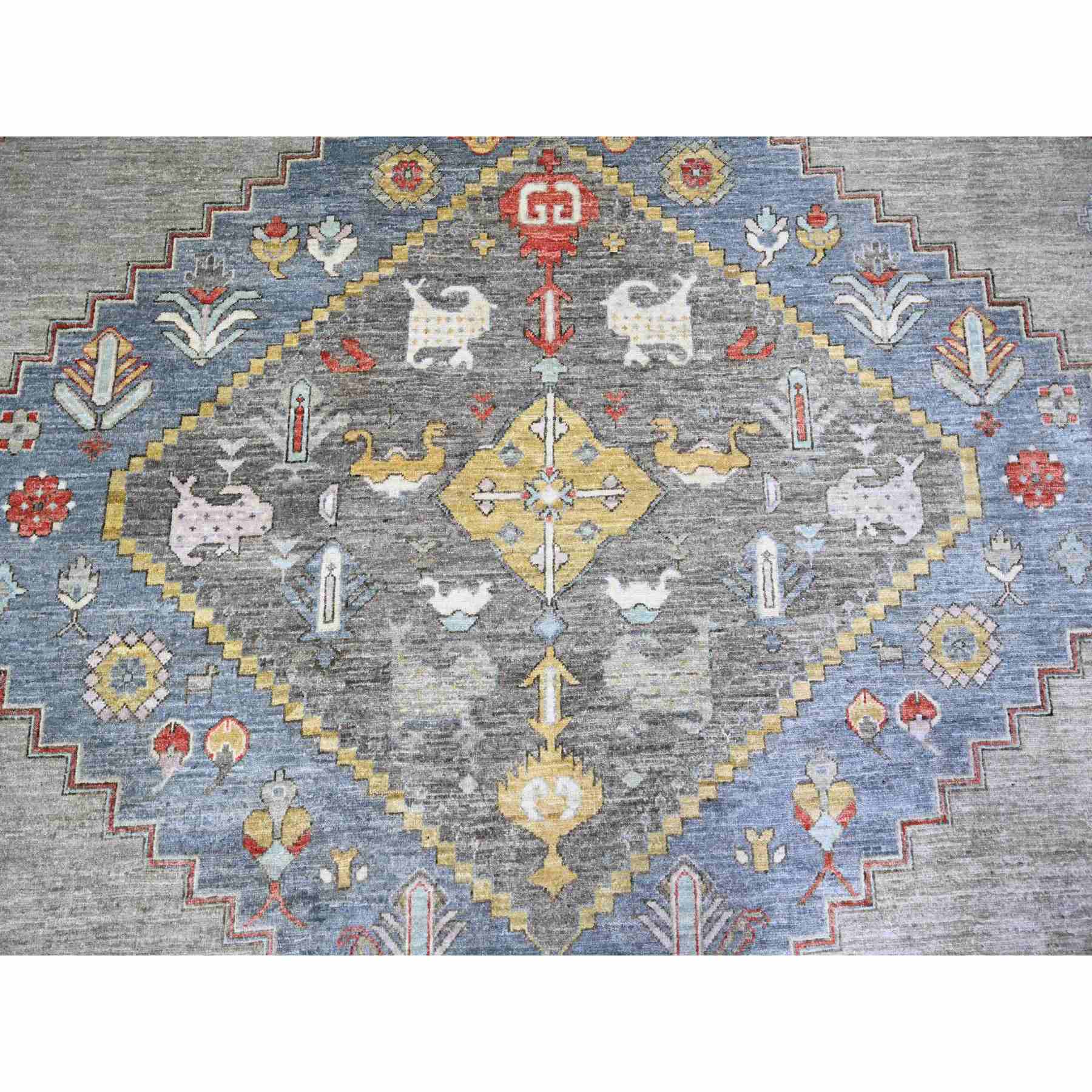 Oushak-And-Peshawar-Hand-Knotted-Rug-370985