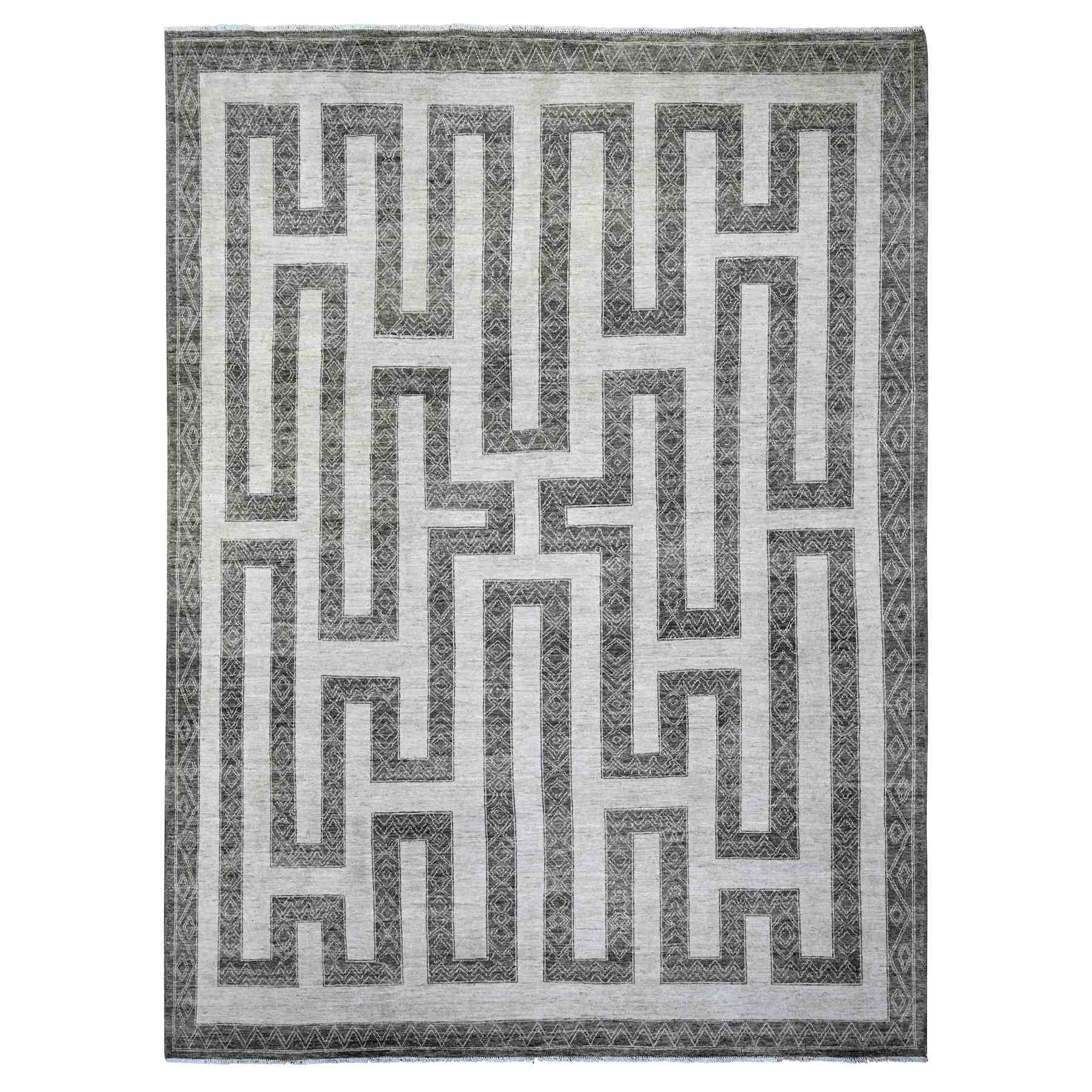 Oushak-And-Peshawar-Hand-Knotted-Rug-371065