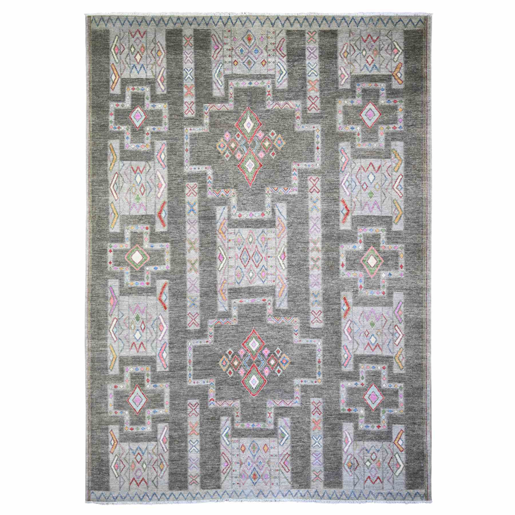 Oushak-And-Peshawar-Hand-Knotted-Rug-371645
