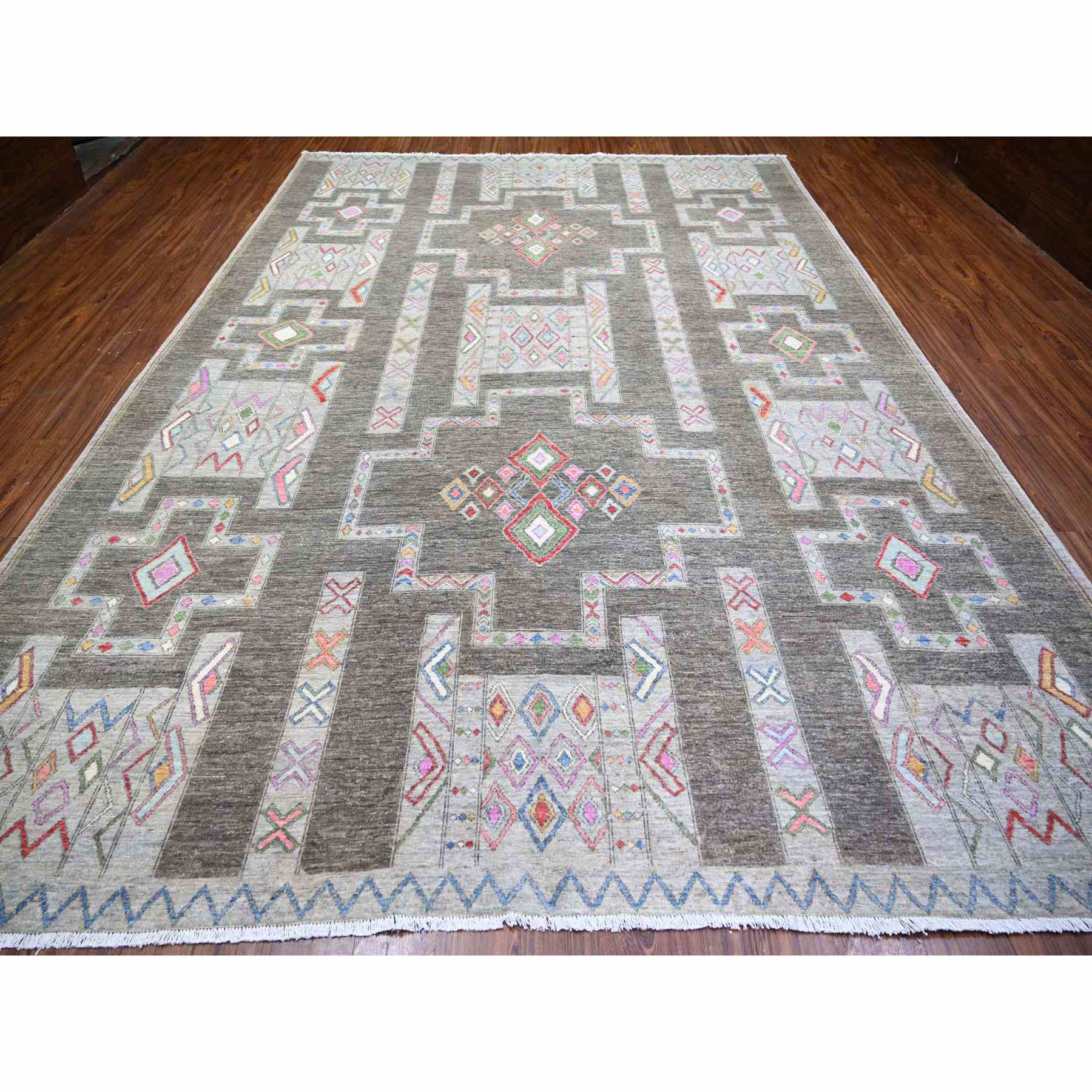 Oushak-And-Peshawar-Hand-Knotted-Rug-371645