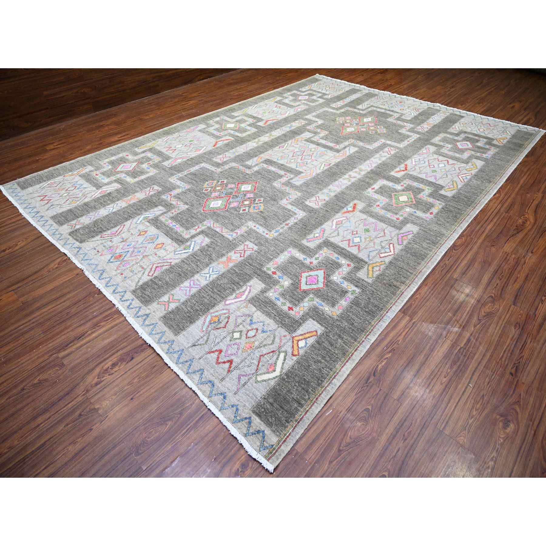 Oushak-And-Peshawar-Hand-Knotted-Rug-371645