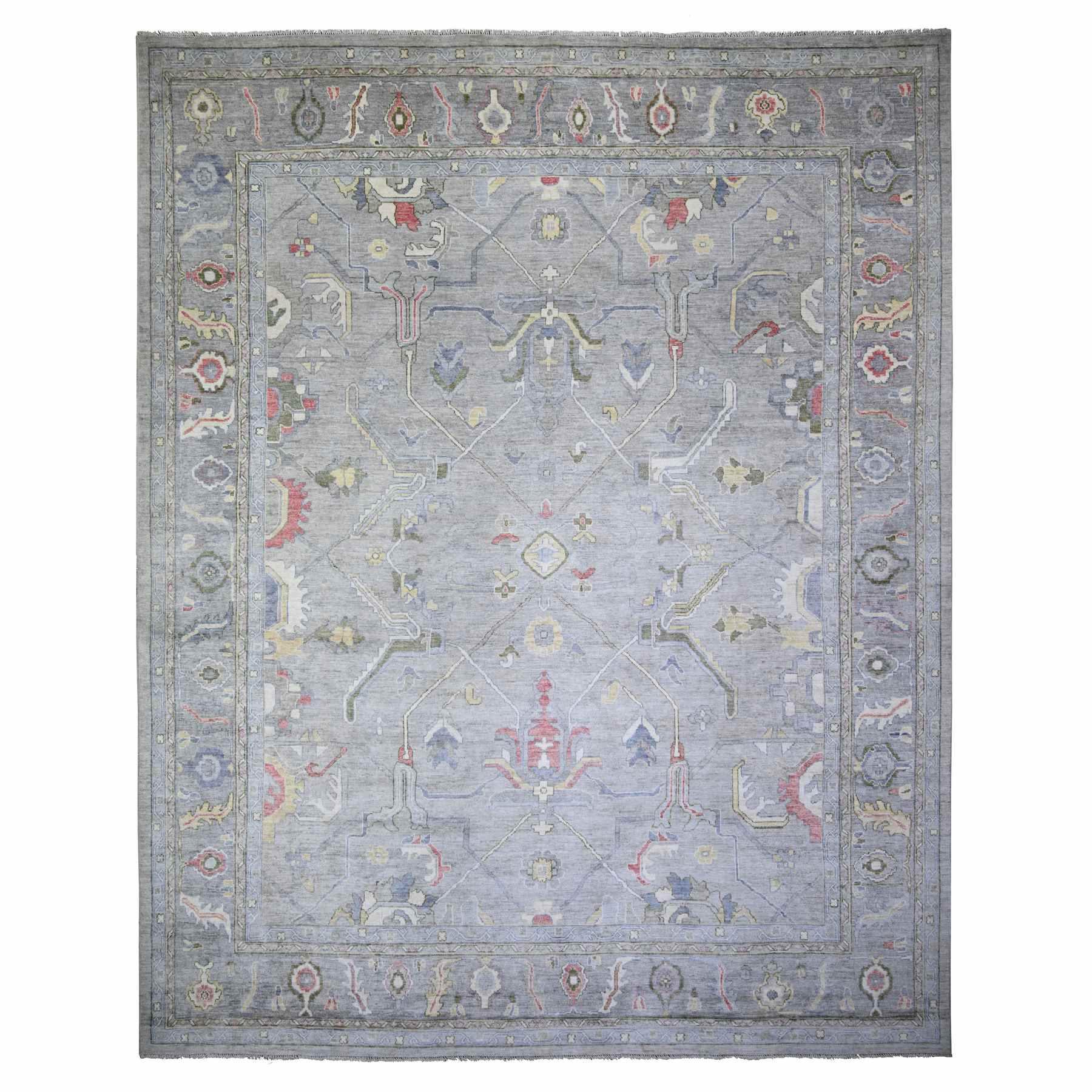 Oushak-And-Peshawar-Hand-Knotted-Rug-371925