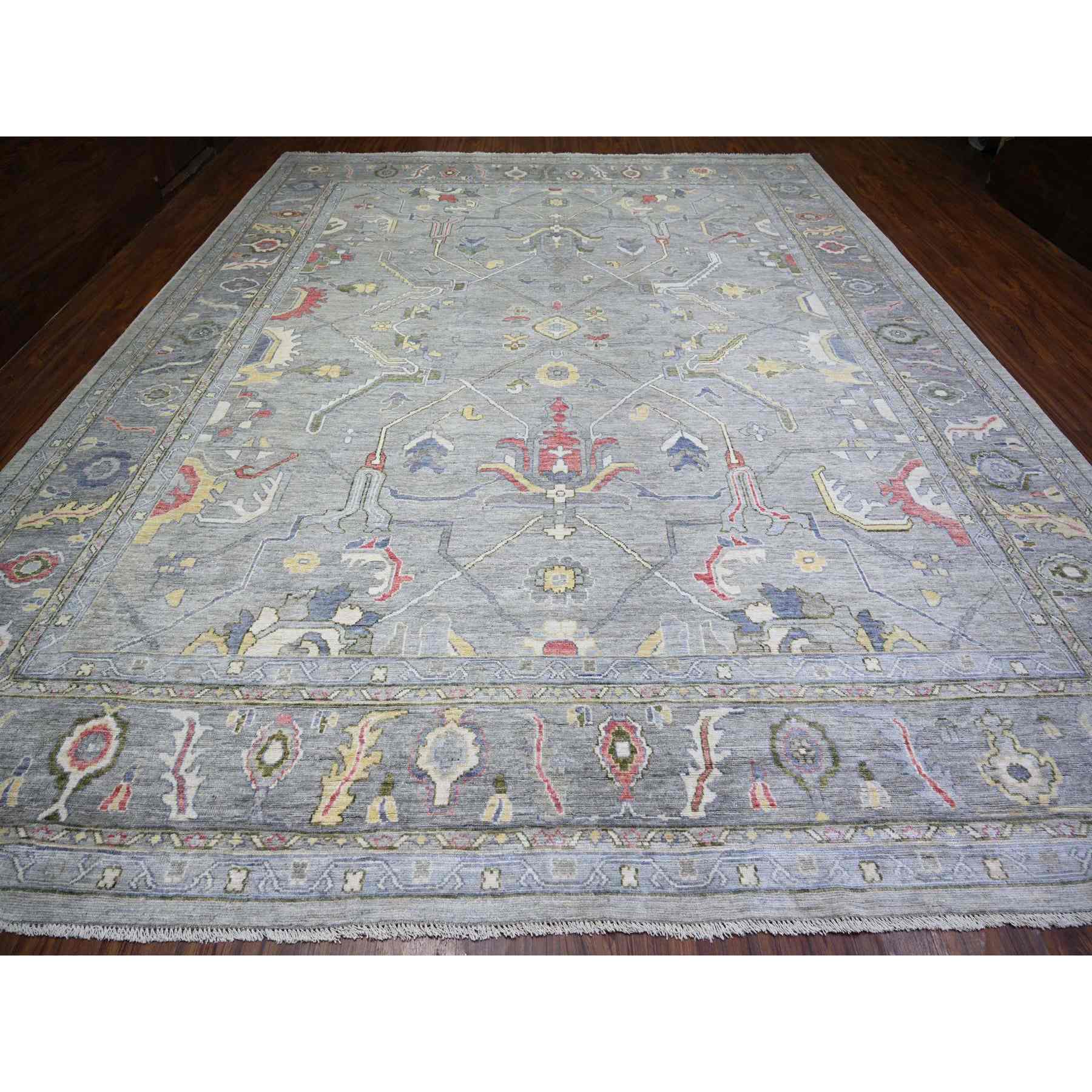 Oushak-And-Peshawar-Hand-Knotted-Rug-371925